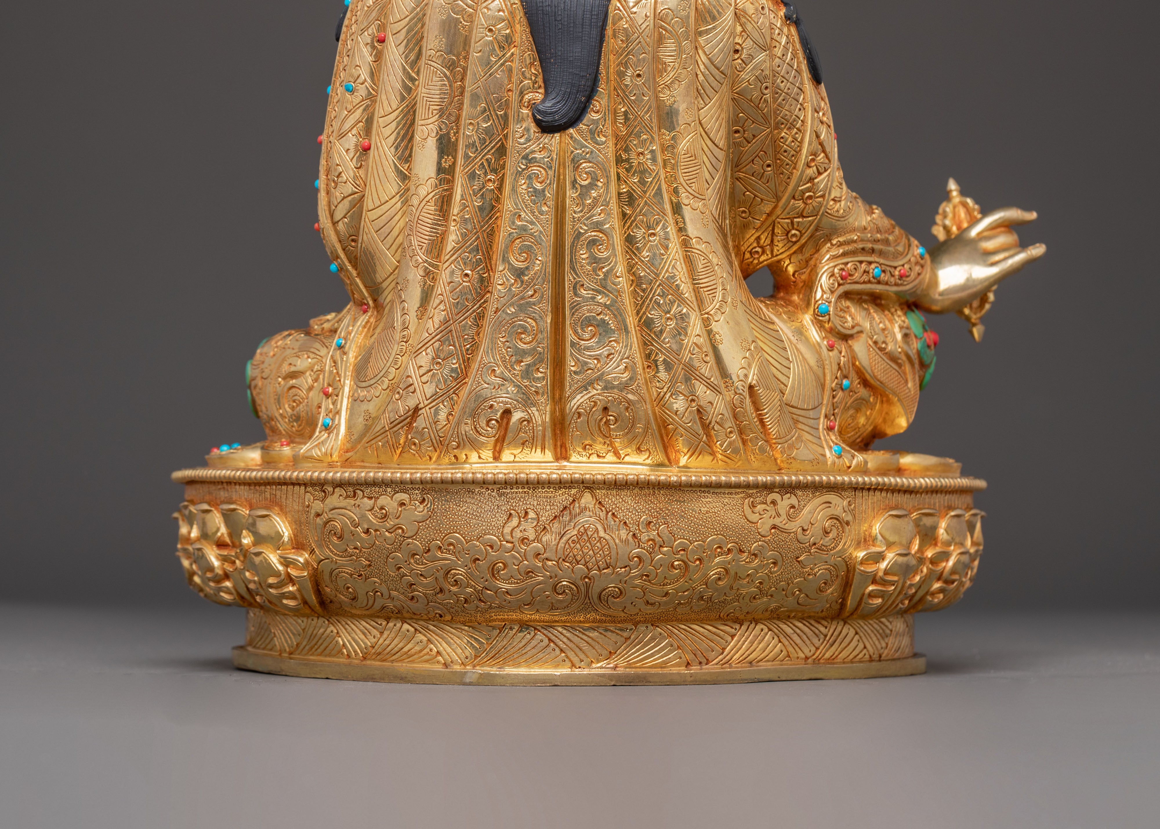 Handmade Copper Sculpture of Padmasambhava | Tibetan Buddhism Icon