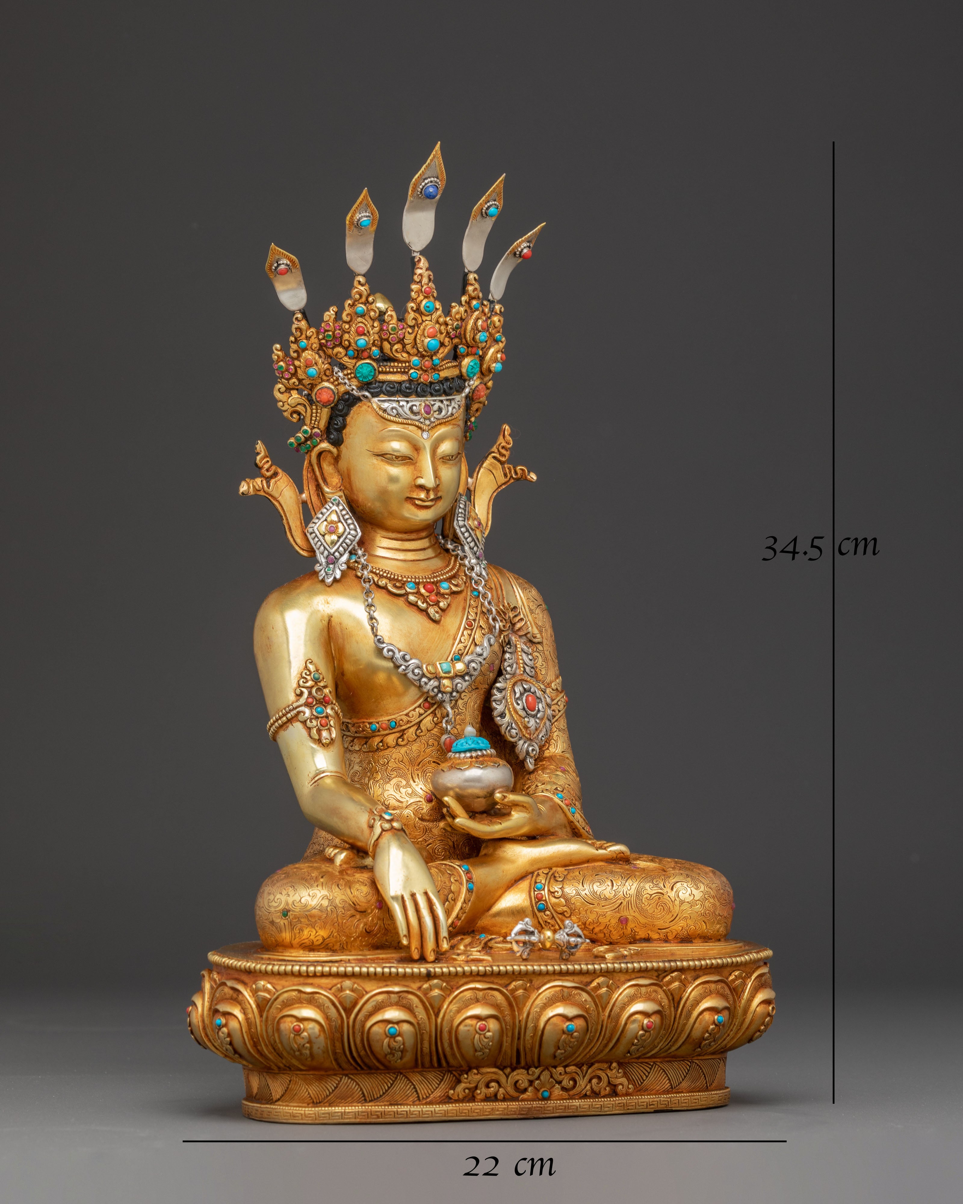 Statue of Dharma Guru Crown Shakyamuni Buddha | Historical Enlightened Master
