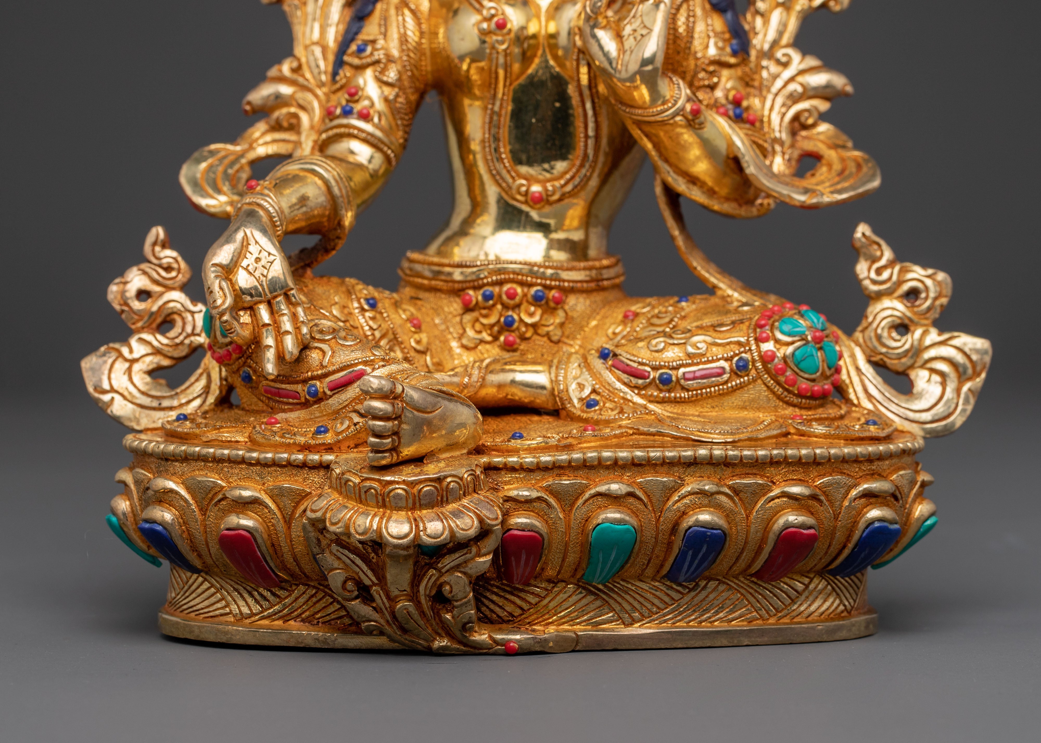 Serene Statue of Mother Green Tara | Tibetan Buddhist Goddess