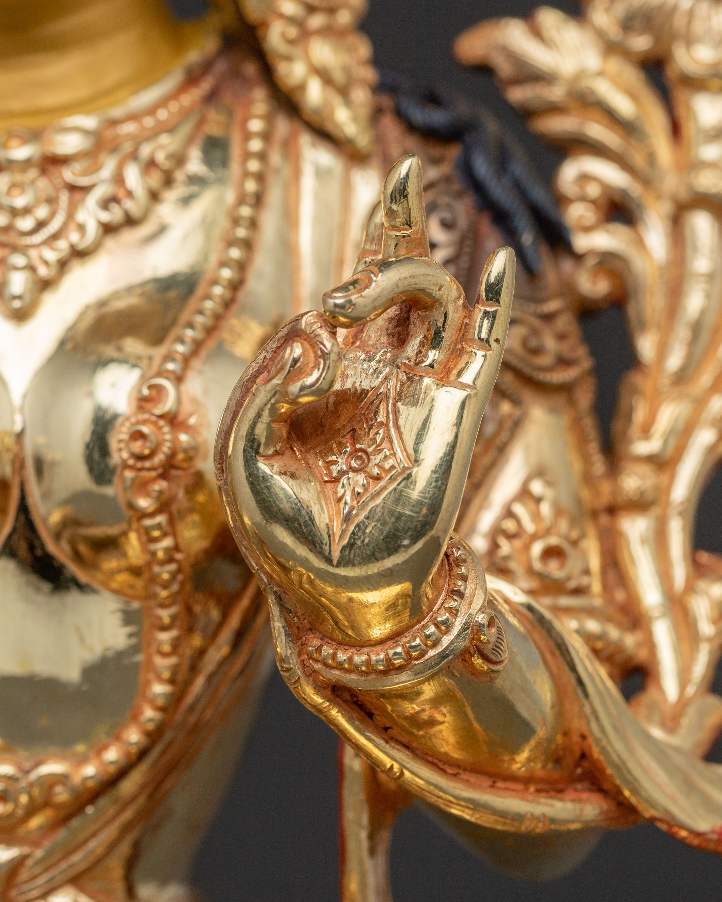 Green Tara Healing Mother Statue | Handcrafted Gold Gilded Copper