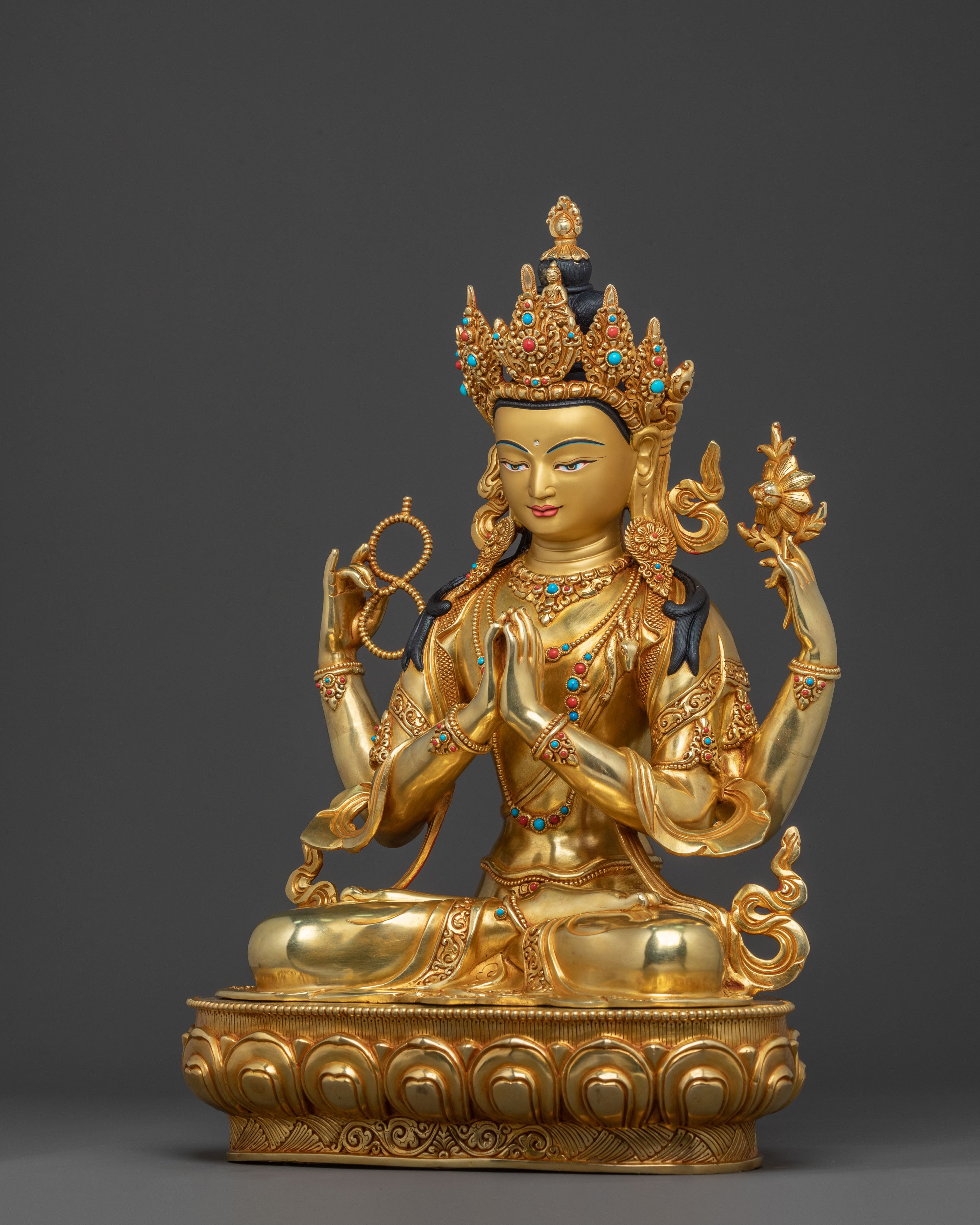 Chenrezig Meditation Statue | Altar Home Decor