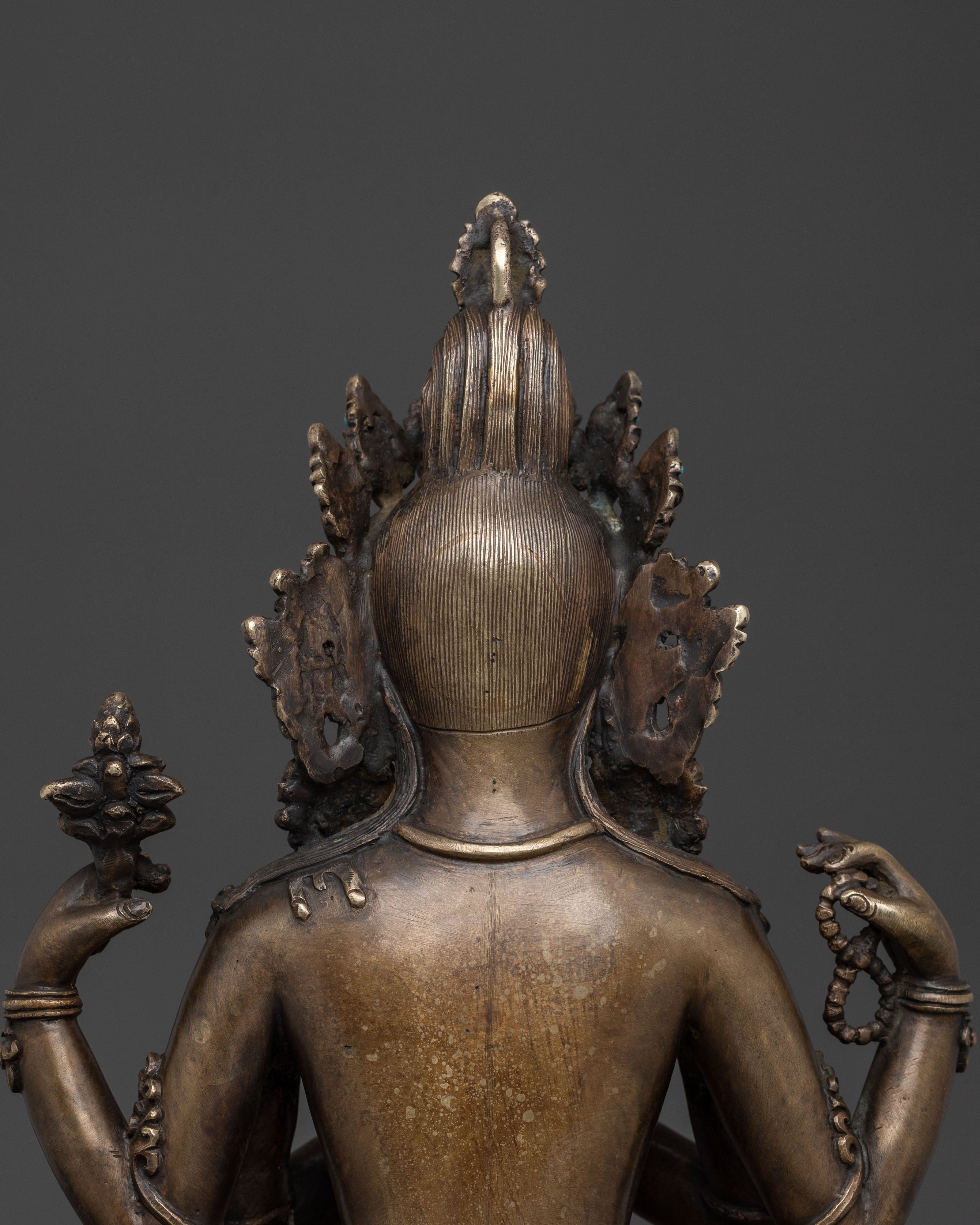 Exquisite Chenrezig Prayer Statue | Traditional Himalayan Artwork