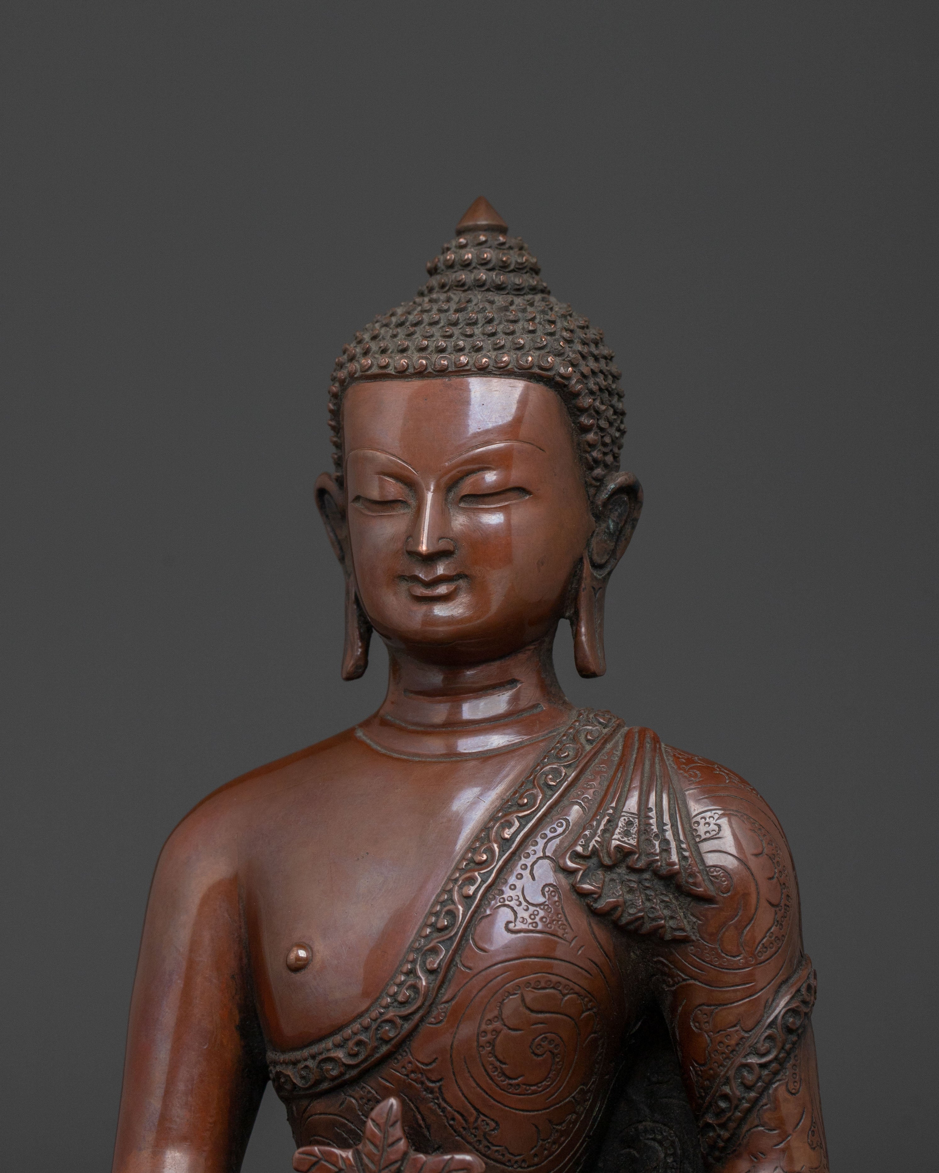 Bhaisajyaguru Statue | Oxidized Copper Healing Buddha
