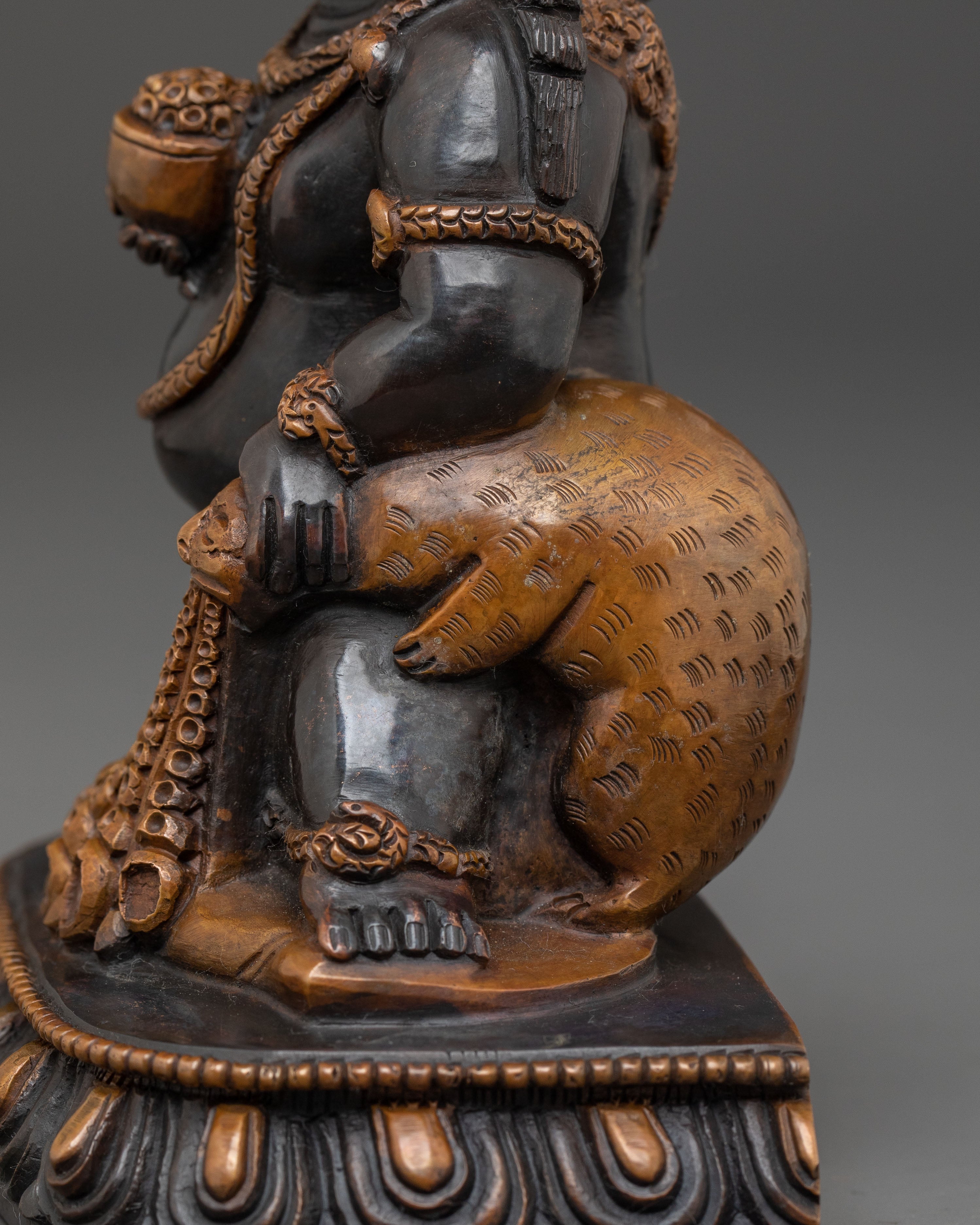 Black Dzambhala Statue | Oxidized Copper Figure