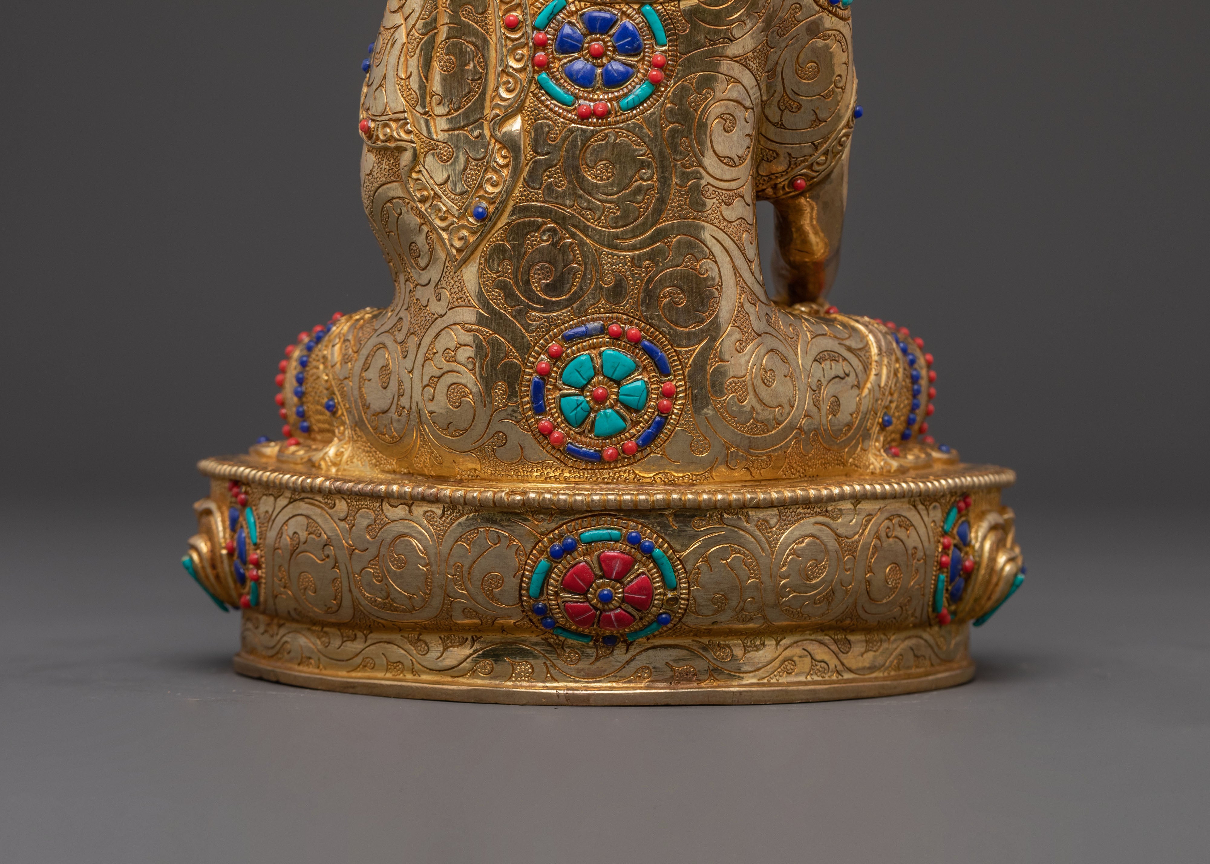 Radiating Compassion Shakyamuni Buddha Statue - Hand-Gilded Copper Statue