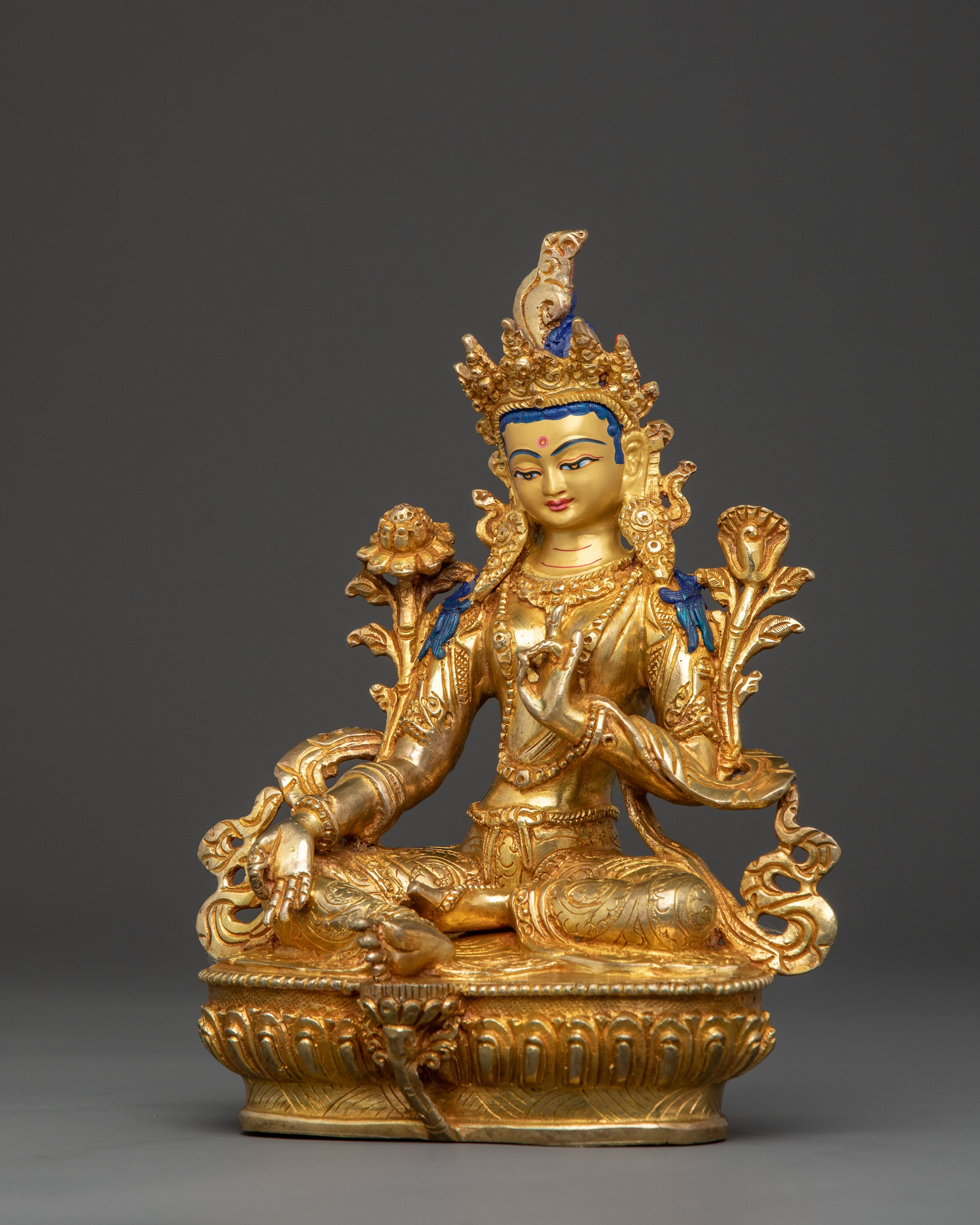 Handcrafted Green Tara Spiritual Sculpture