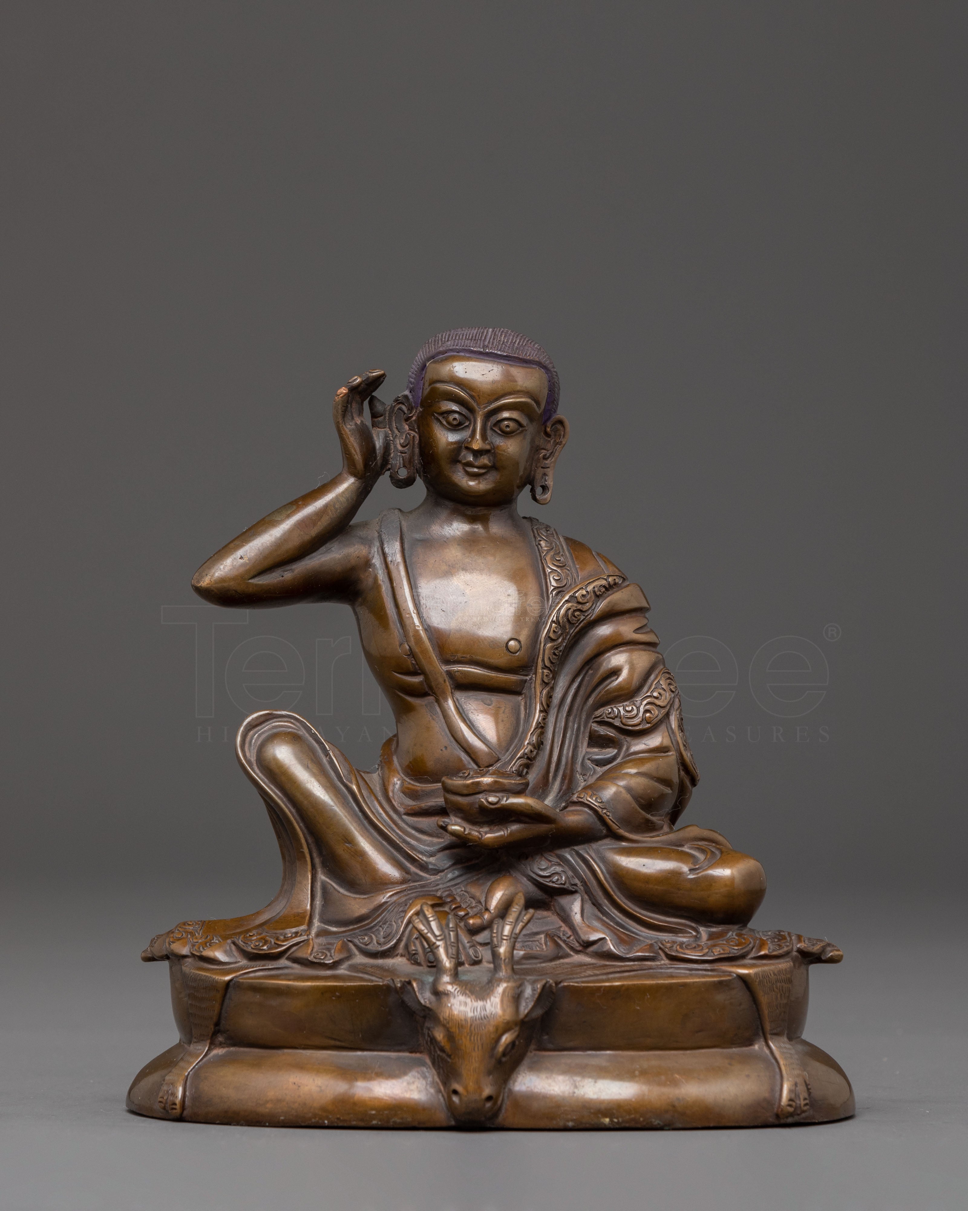 Handmade Milarepa Oxidized Statue | Tibetan Yogi and Poet