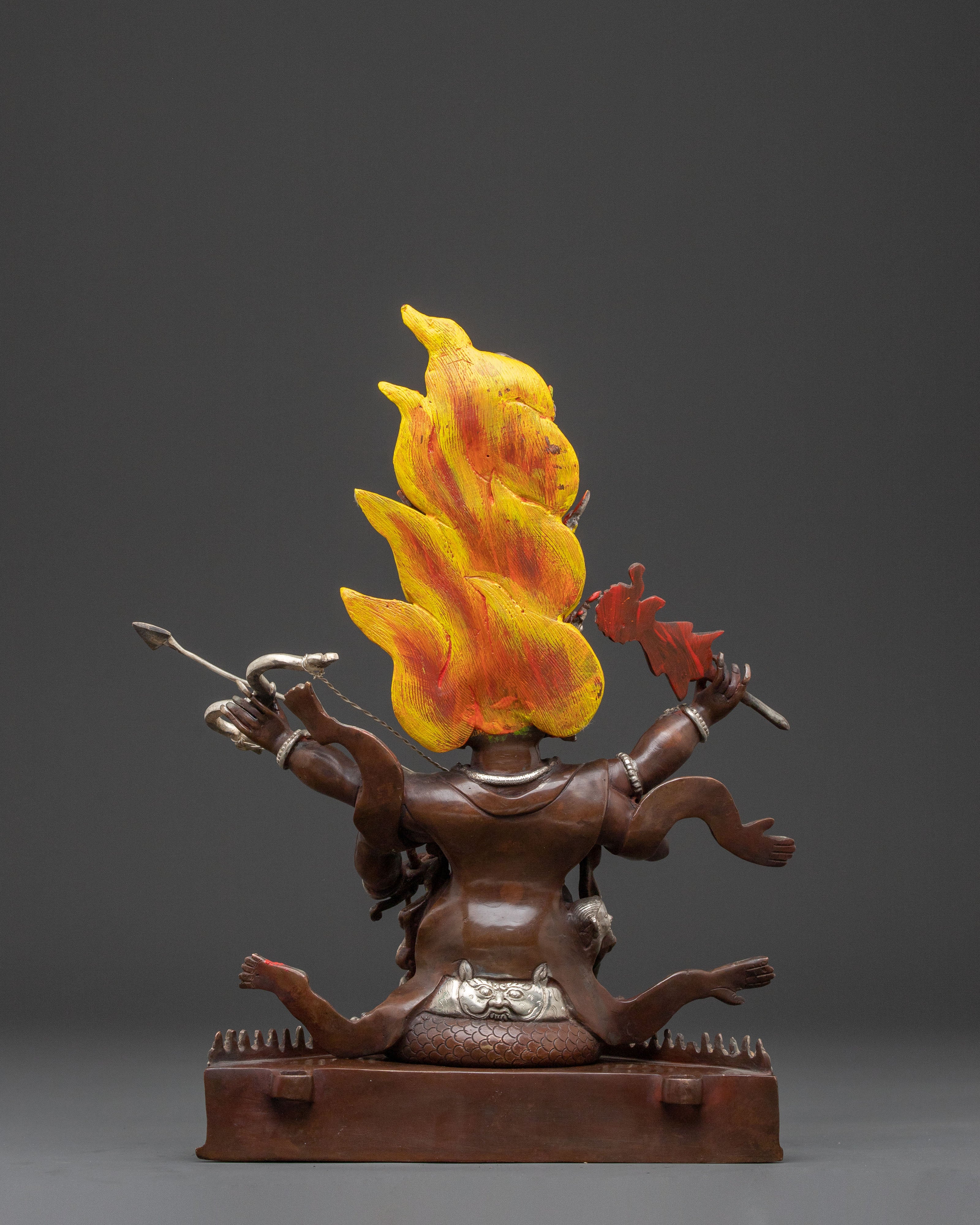 Rahula Guardian Statue: Oxidized Copper Serenity