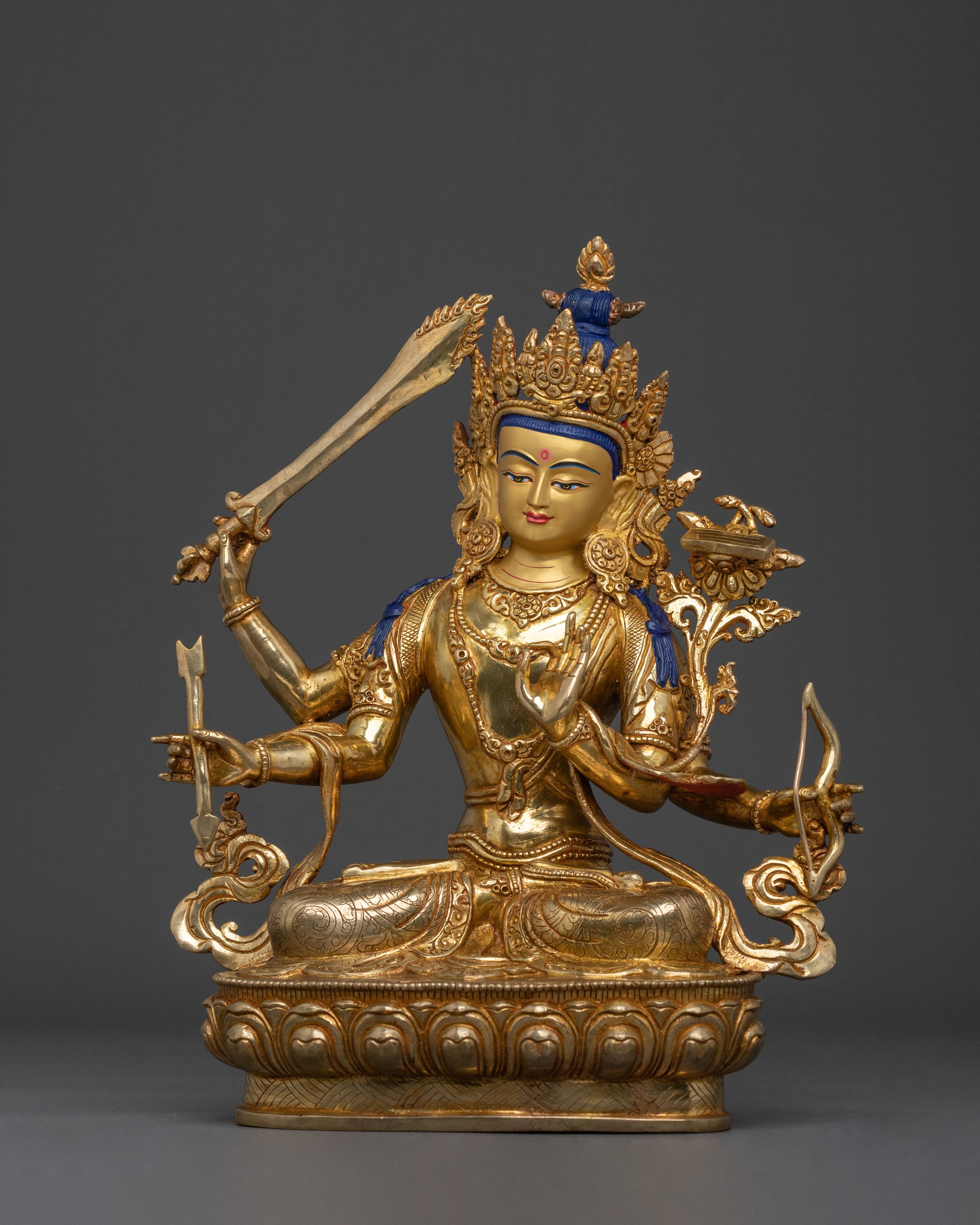 Handmade Maha Manjushri Statue | Bodhisattva of Wisdom