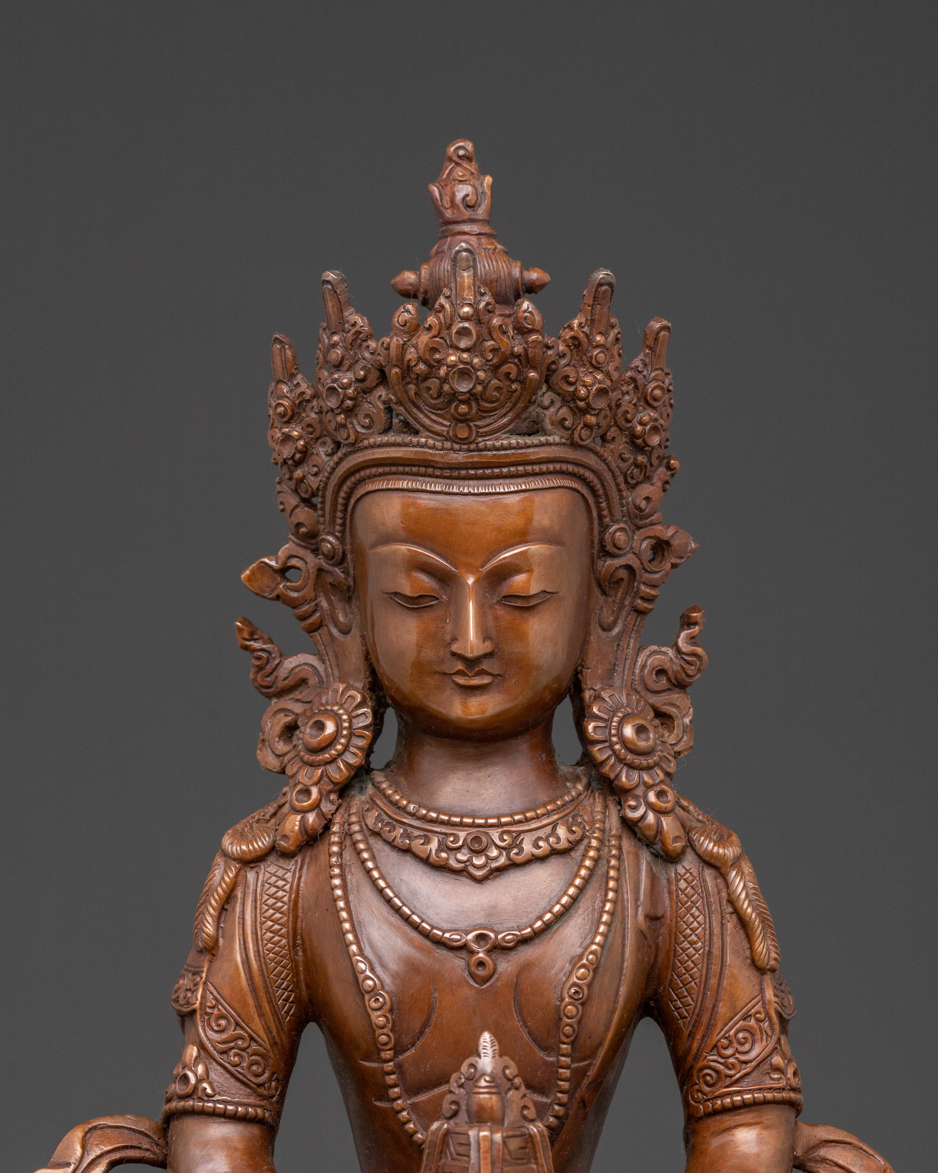 Amitayus Buddha Statue – Oxidized Copper Artistry