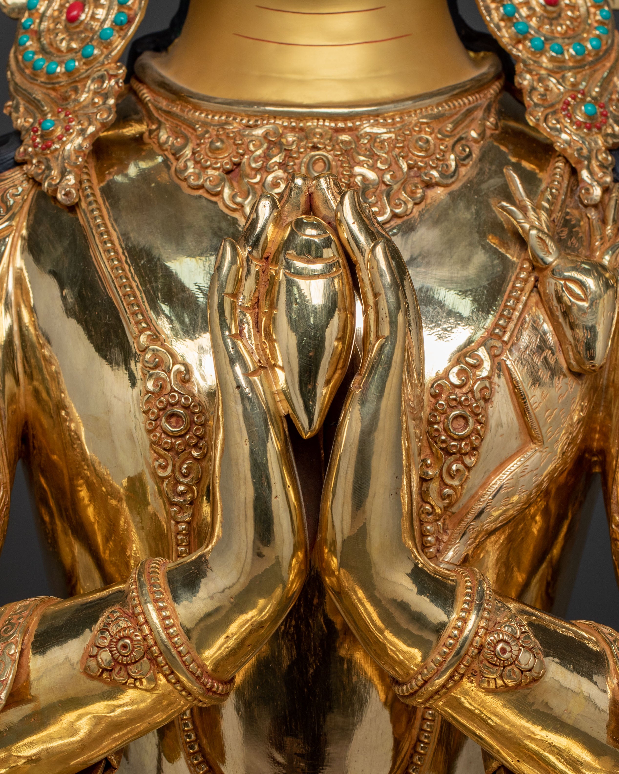Chenrezig Tibetan Compassion Statue | Buddhist Sacred Altar Decor