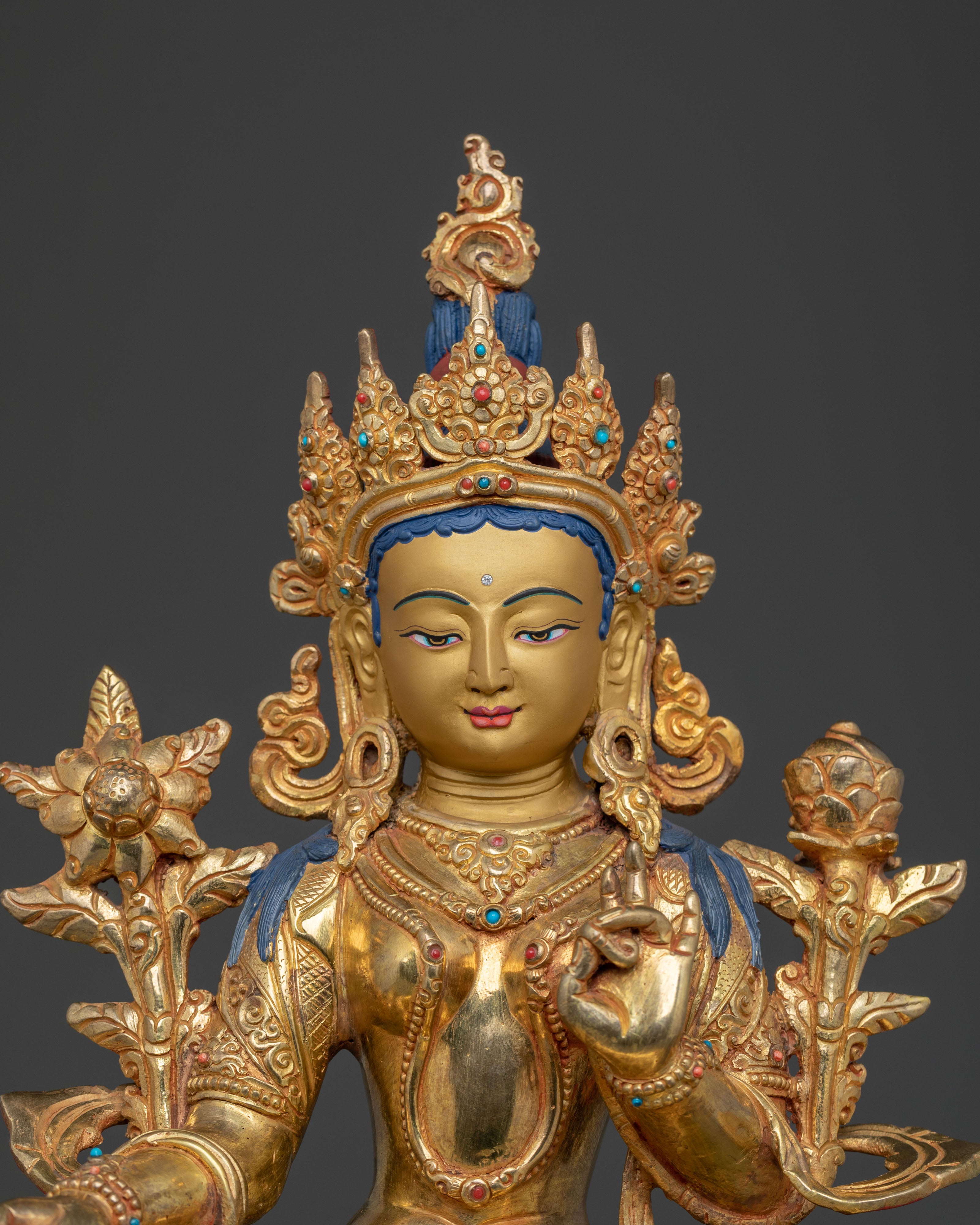 Green Tara Fearless Protector Statue: Goddess of Compassion