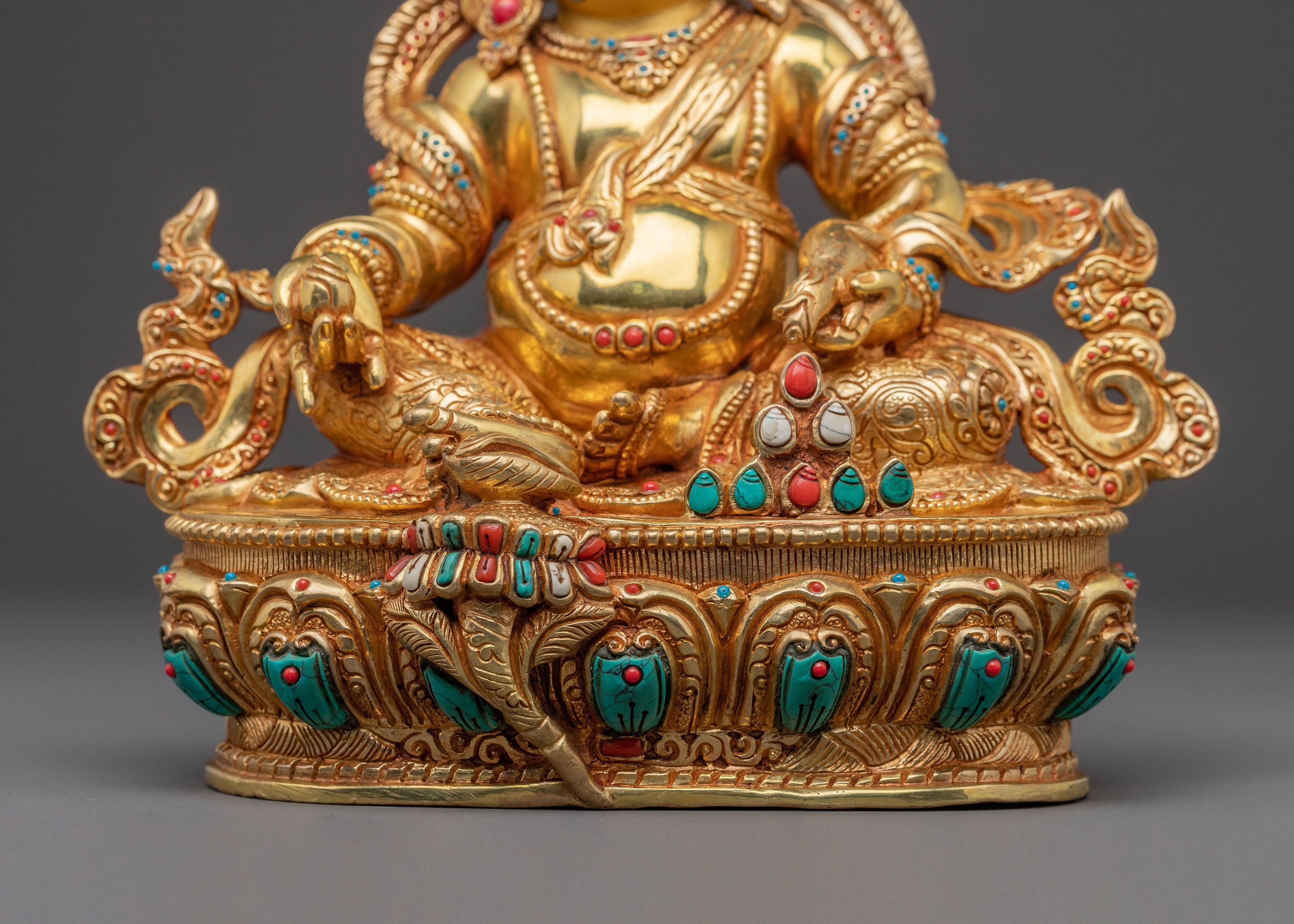 Blessed Statue Dzambhala: 24K Gold Gilded