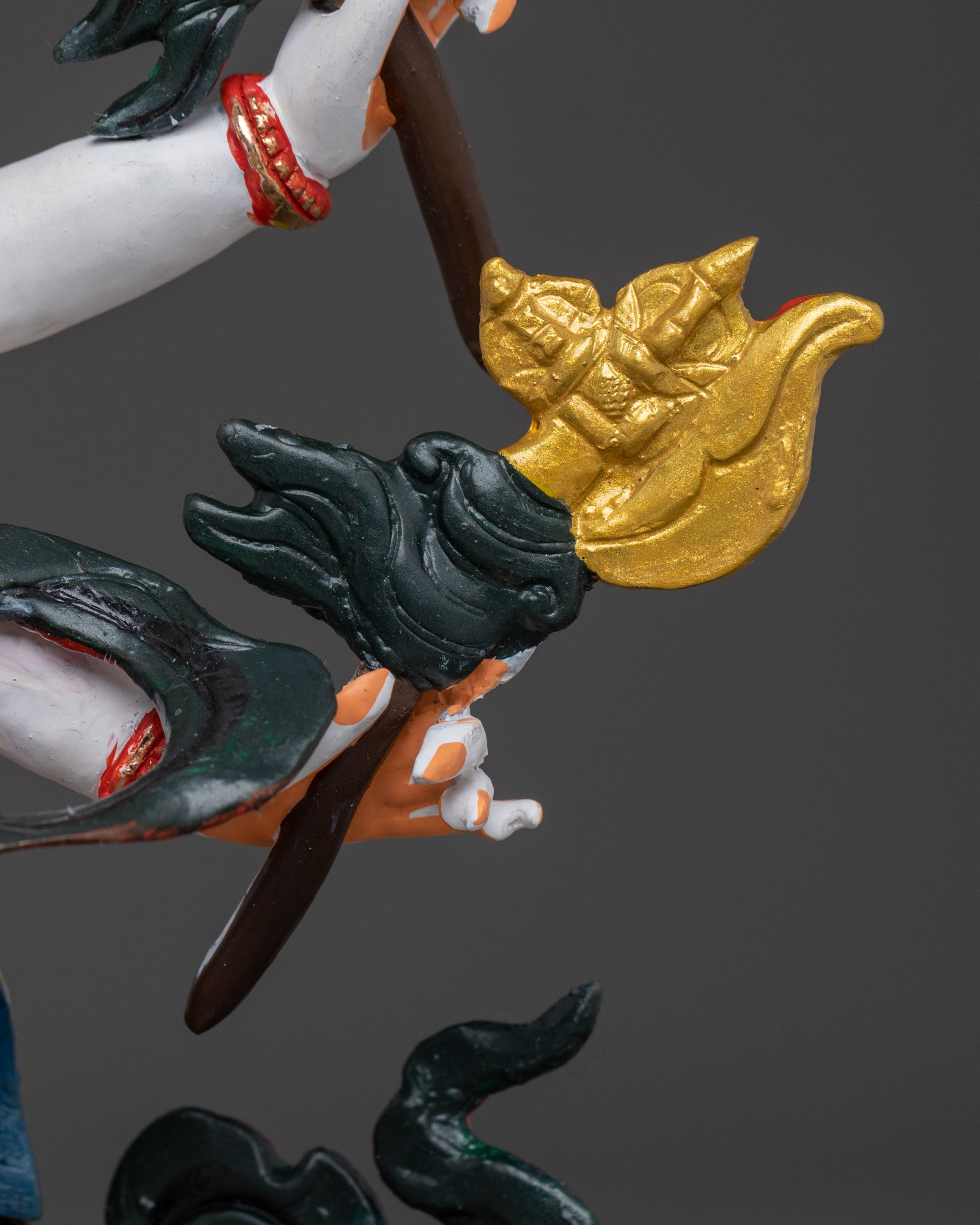 White Mahakala Statue | Tibetan Protector Deity