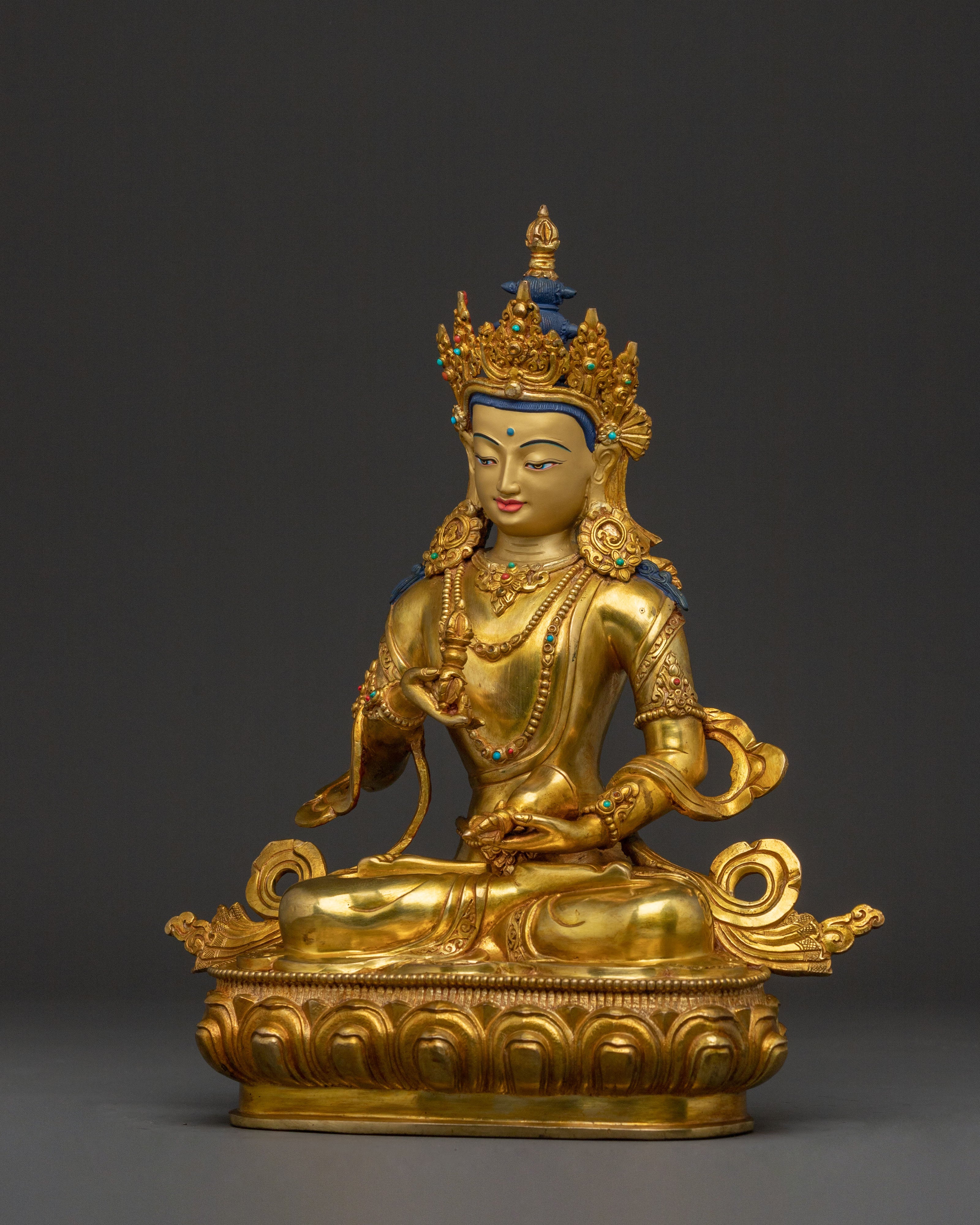 Vajrasattva Embodiment of Purity – Handcrafted 24K Gold Gilded Statue