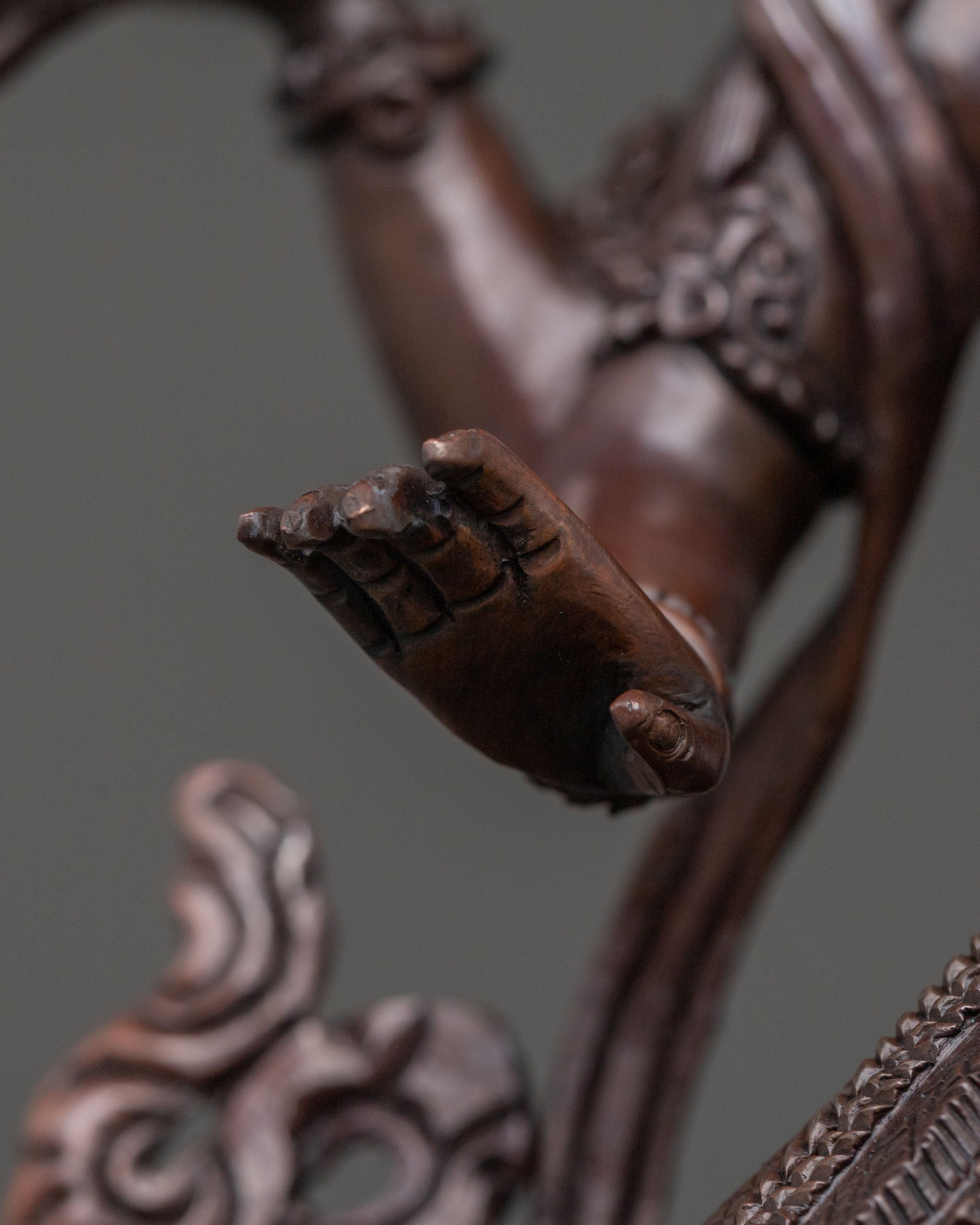 Saraswati Devi Spiritual Statue in Oxidized Copper