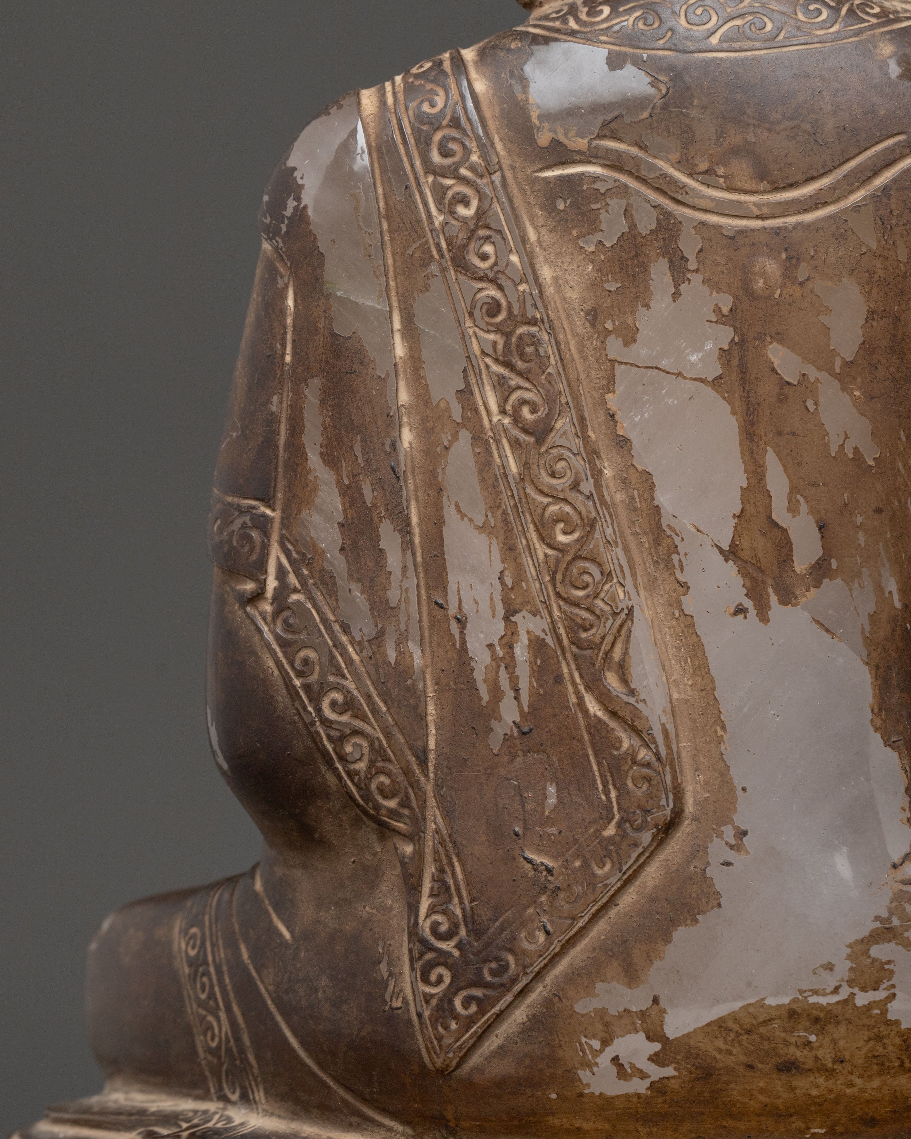 Amitabha Buddha Crystal Statue with Antique Finish