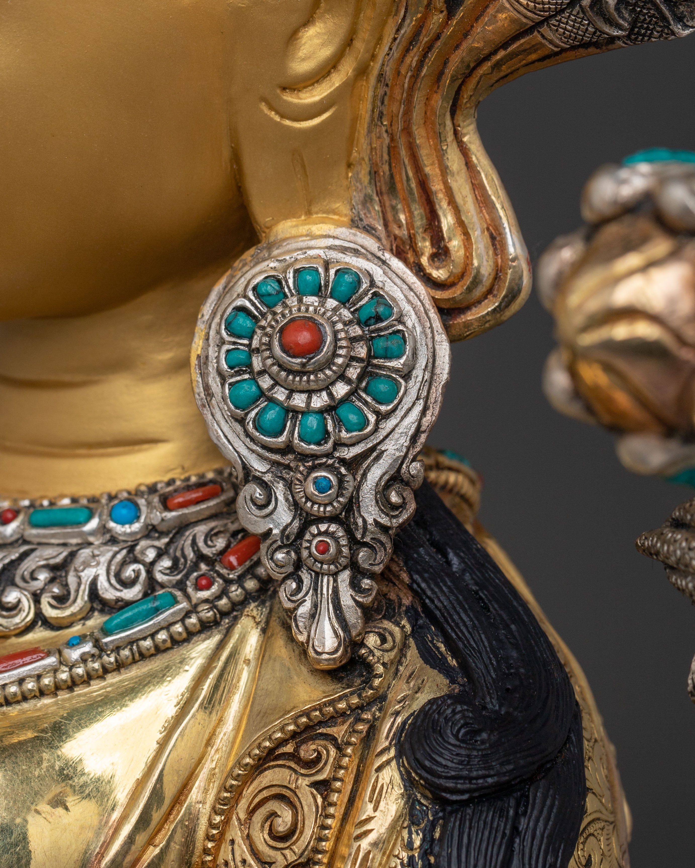 A Radiant Hand Carved Goddess Green Tara Statue