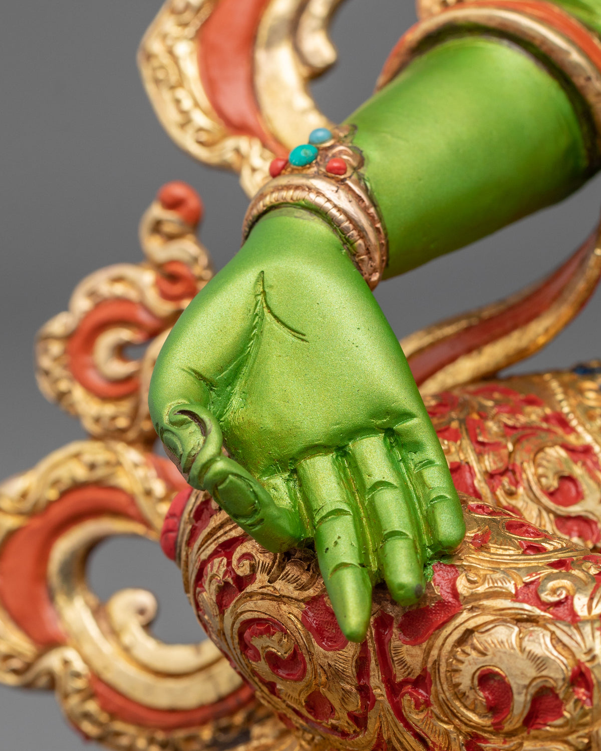 Goddess Green Tara Statue | Copper Figurine