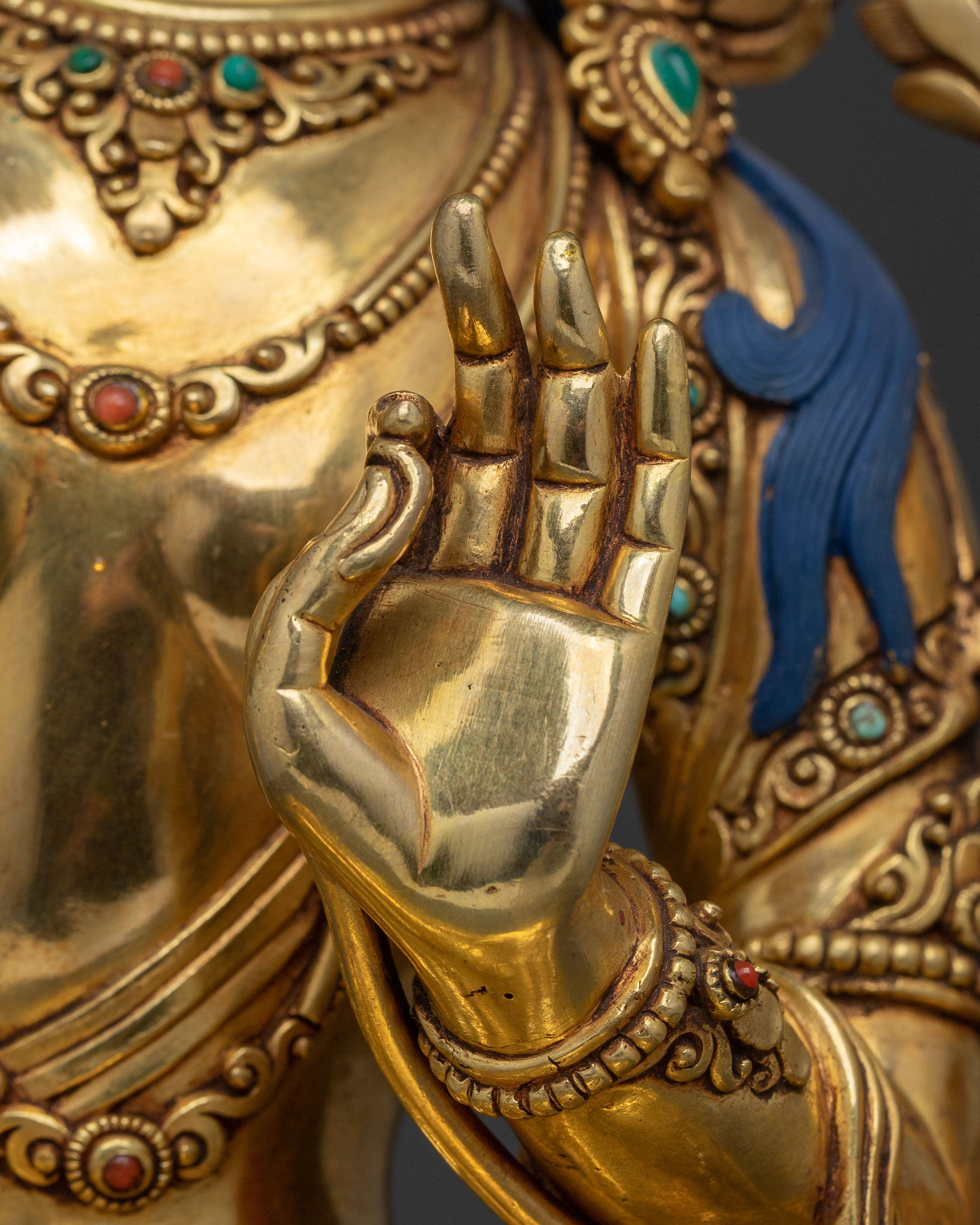 Manjushri Sacred Wisdom Statue | 24k Gold Glided