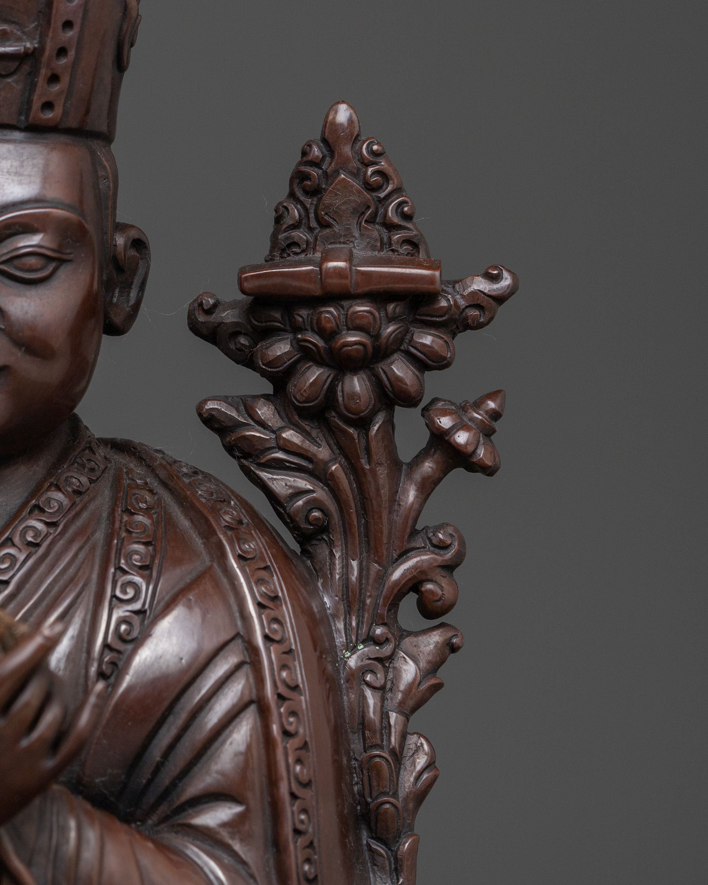 16th Karmapa Meditation Oxidized Copper Statue | Meditation Altar