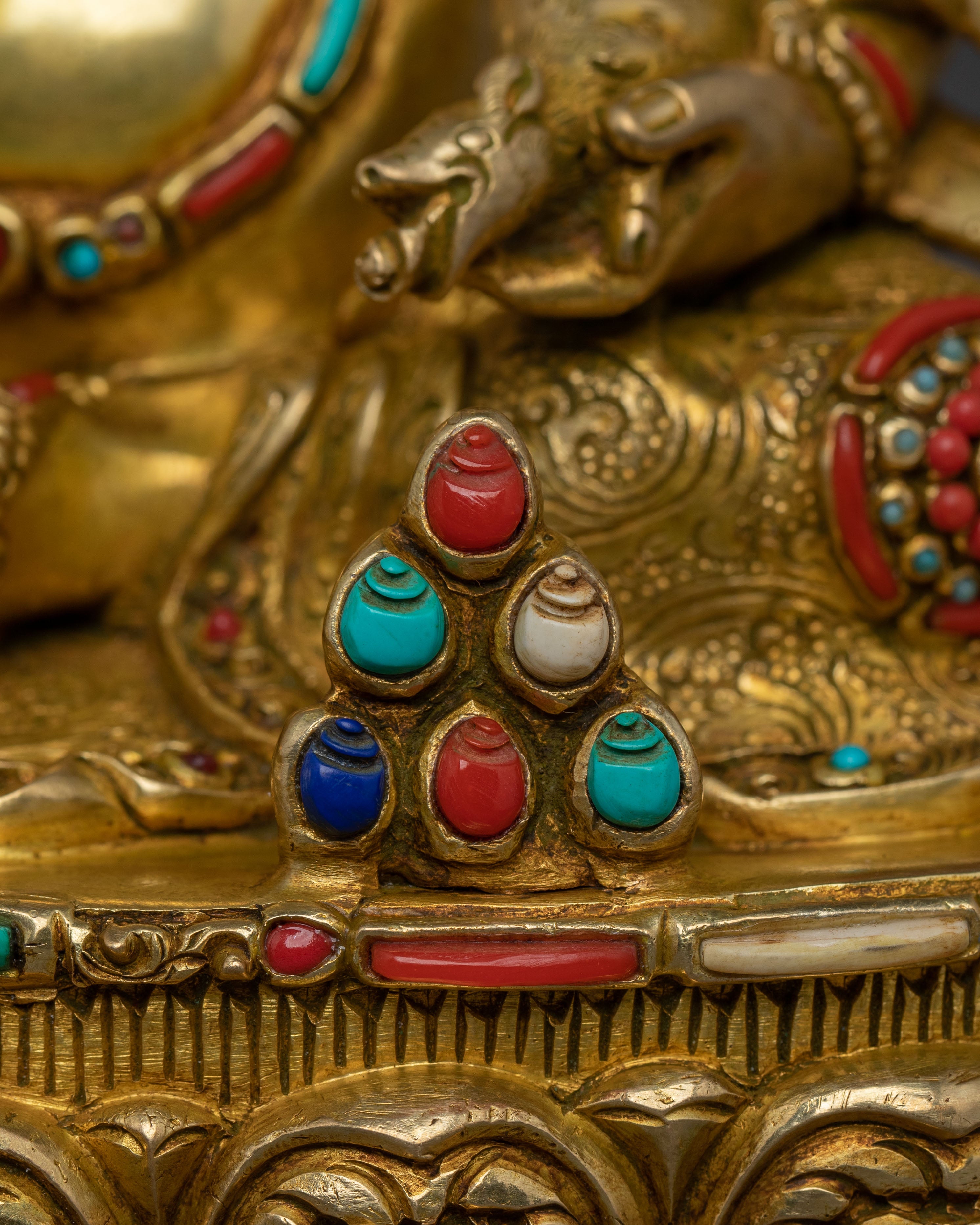 Golden Dzambhala Statue | Himalayan Sacred Figurine