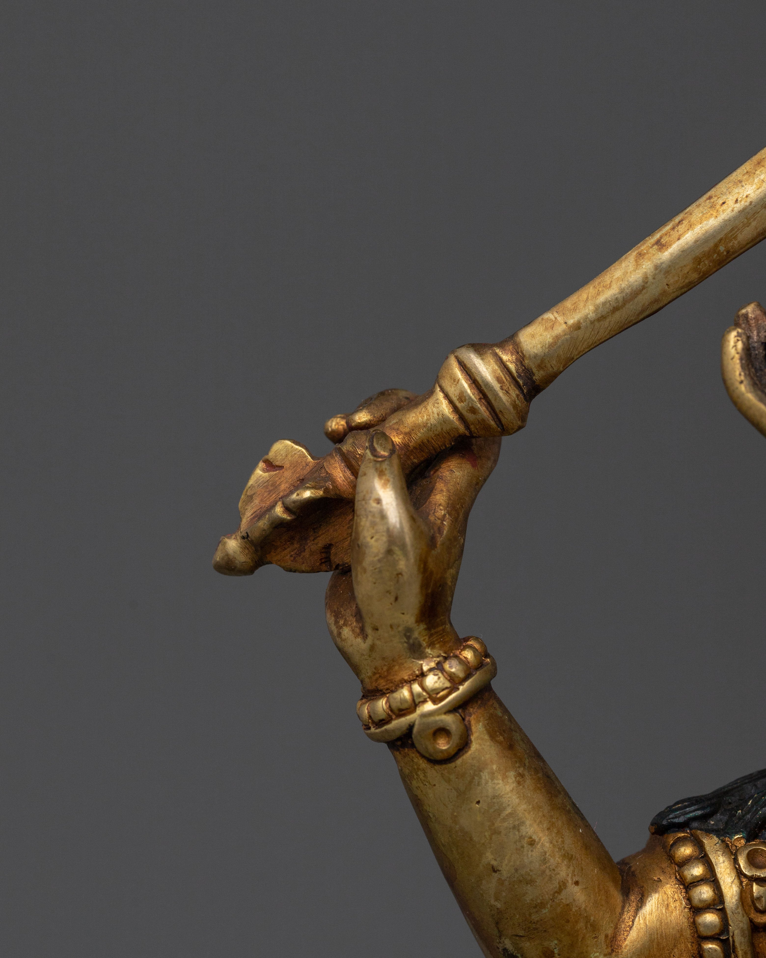 Wisdom Bodhisattva Manjushri Golden Sculpture