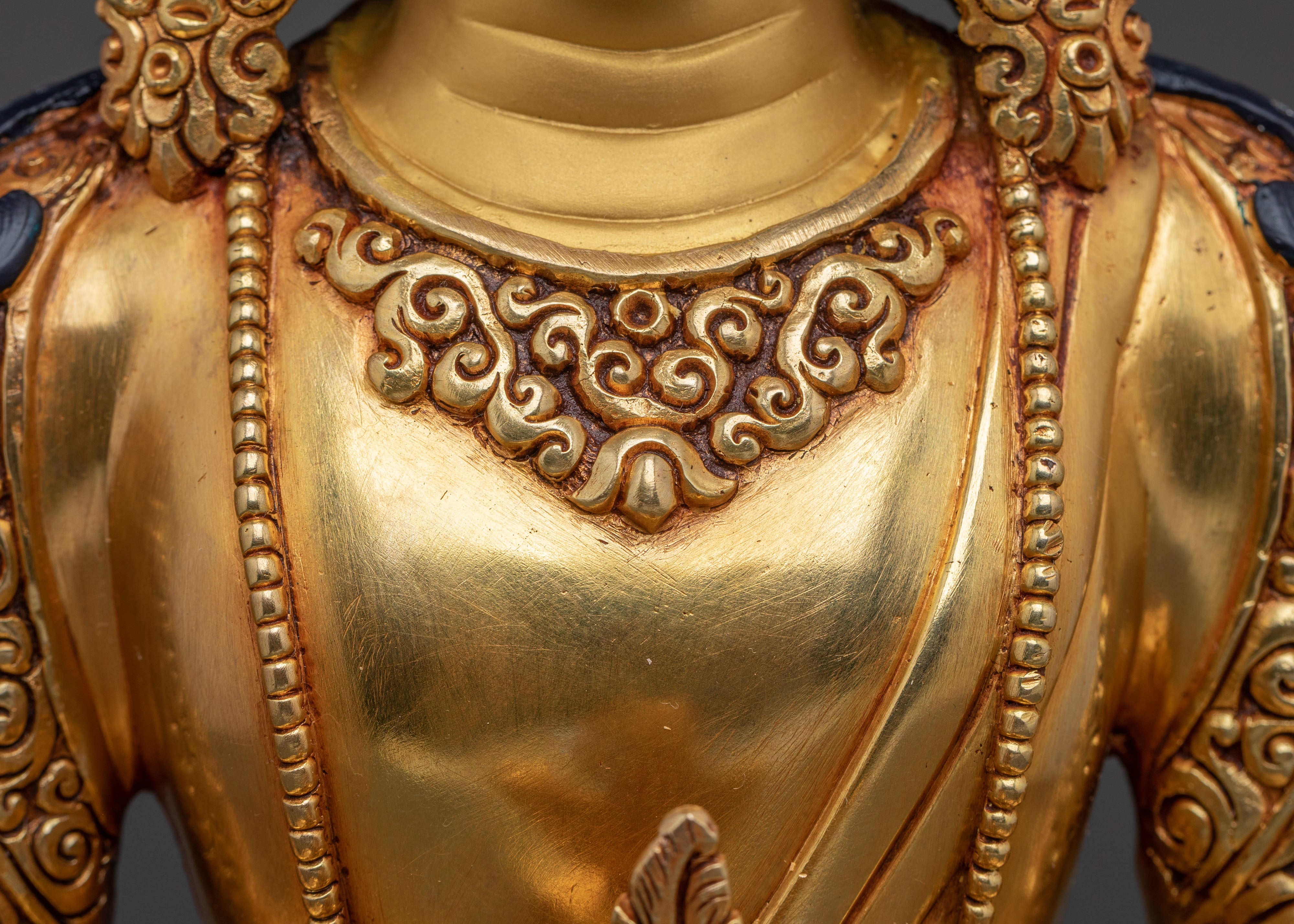 Guardian Amitayus Golden Statue | Blessings Figure