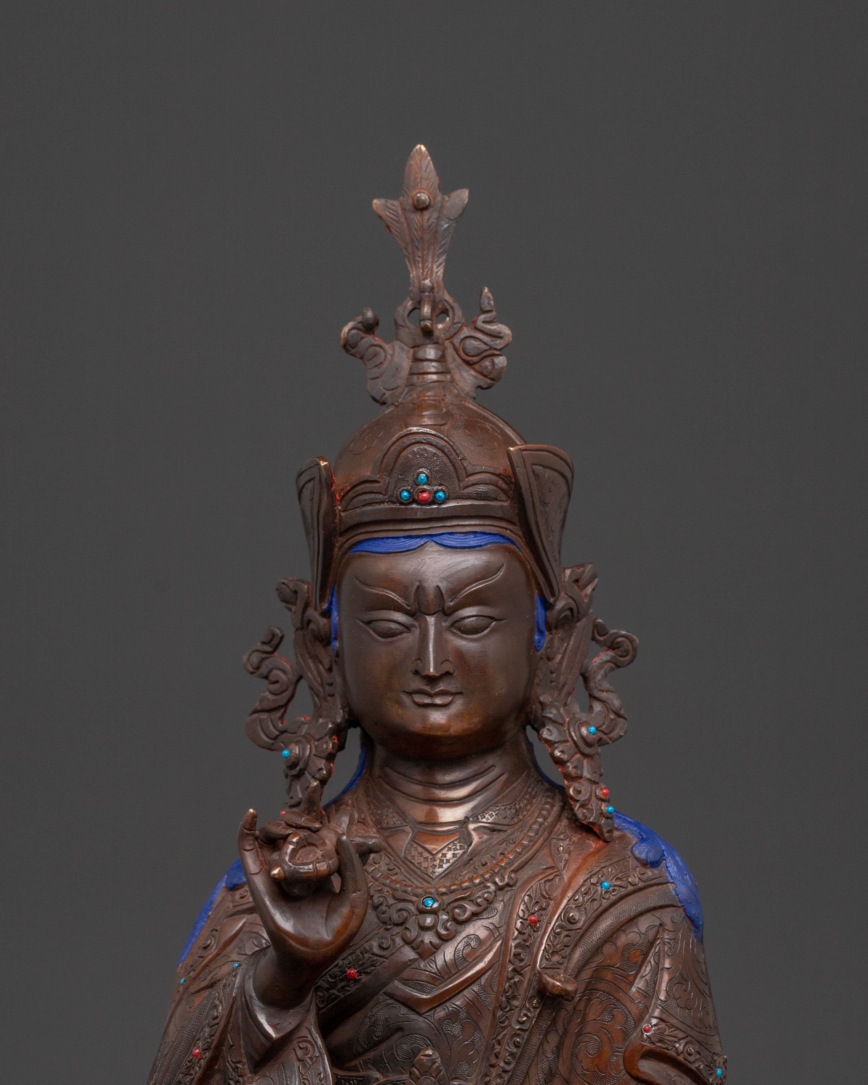 Handcrafted Guru Tsokye Dorje Divine Statue for Altar