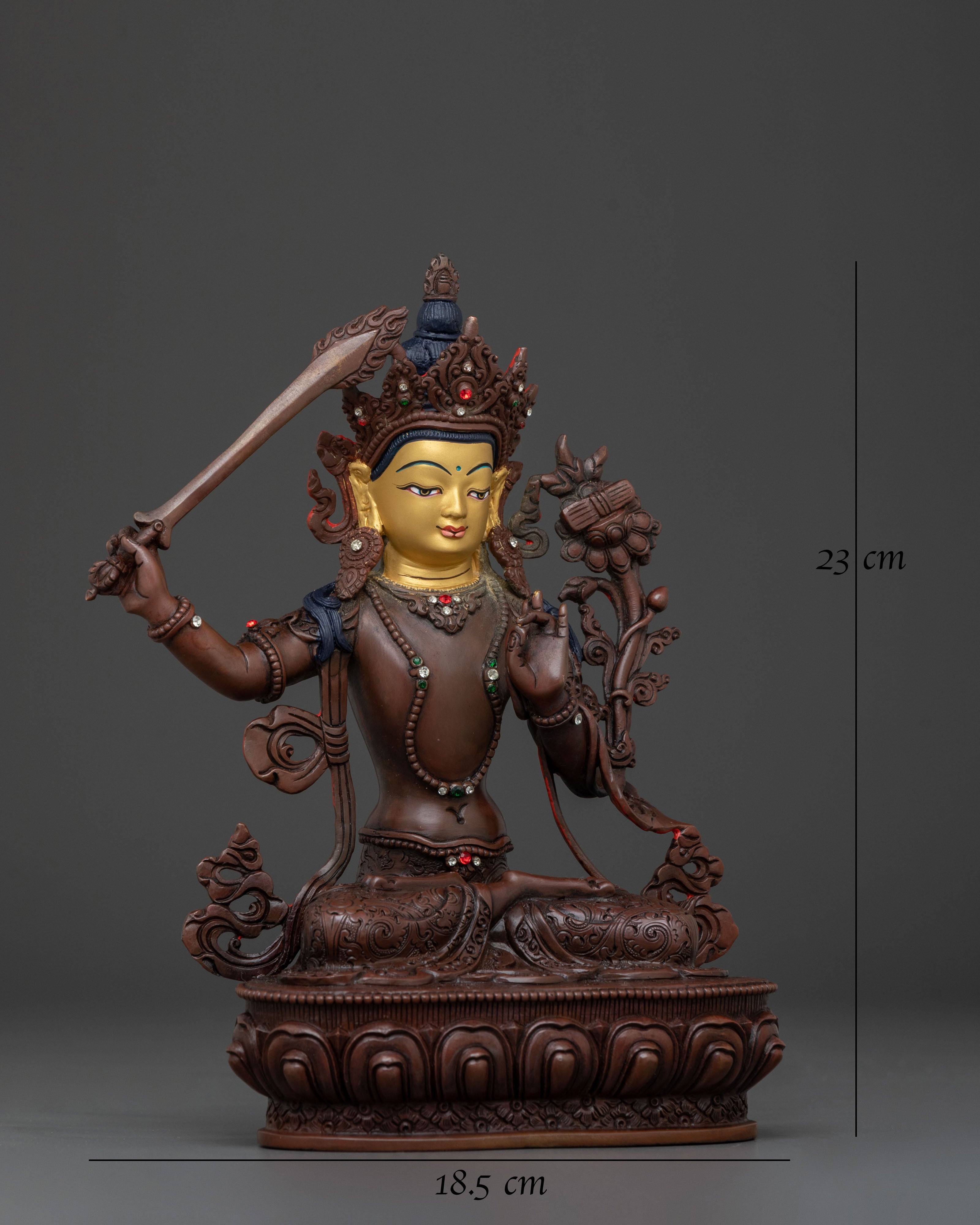 Bodhisattva Manjushri Statue of Ultimate Wisdom | Sacred Buddhist Altar Sculpture
