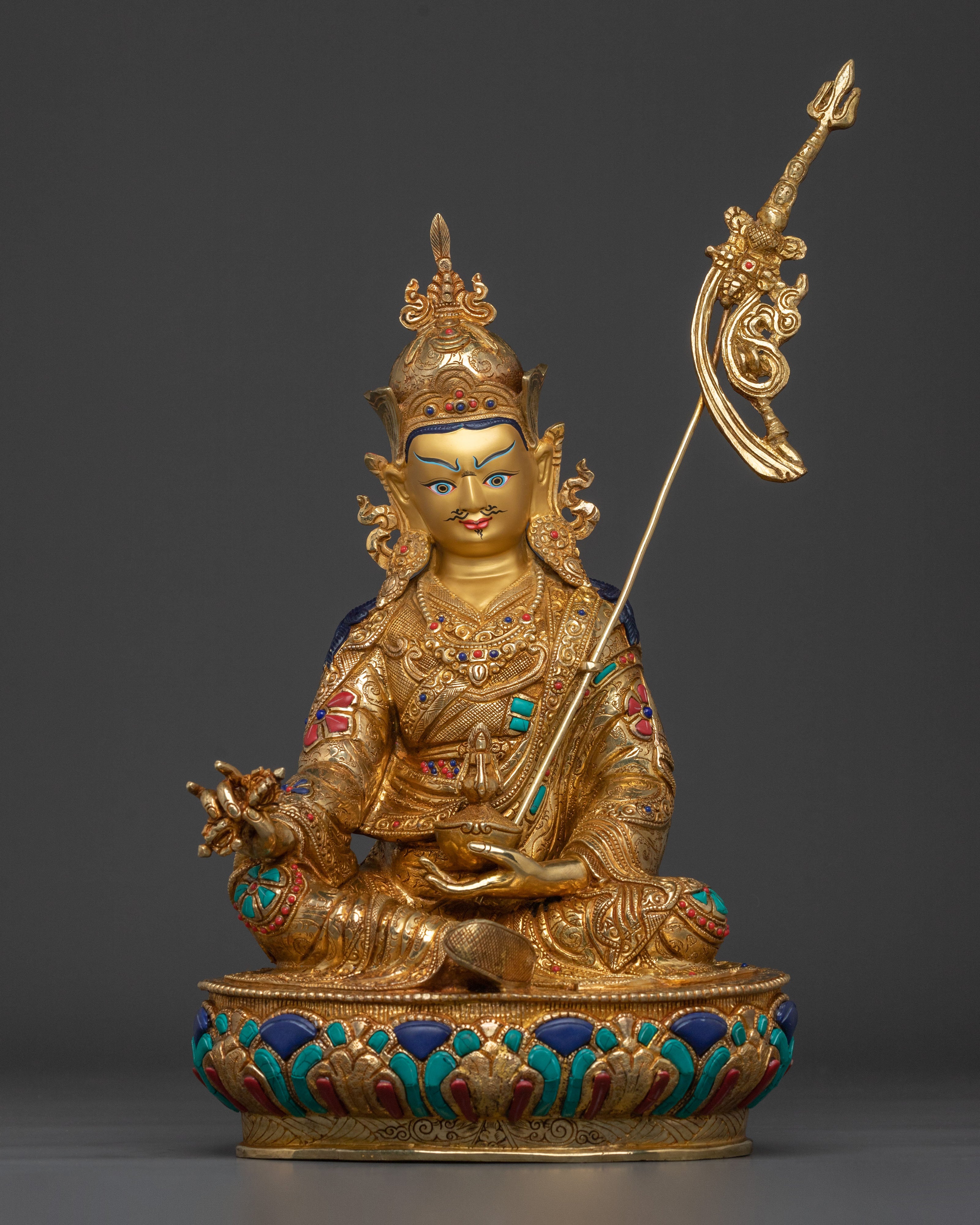 Tibetan Guru Rinpoche Sculpture: Wisdom Figurine