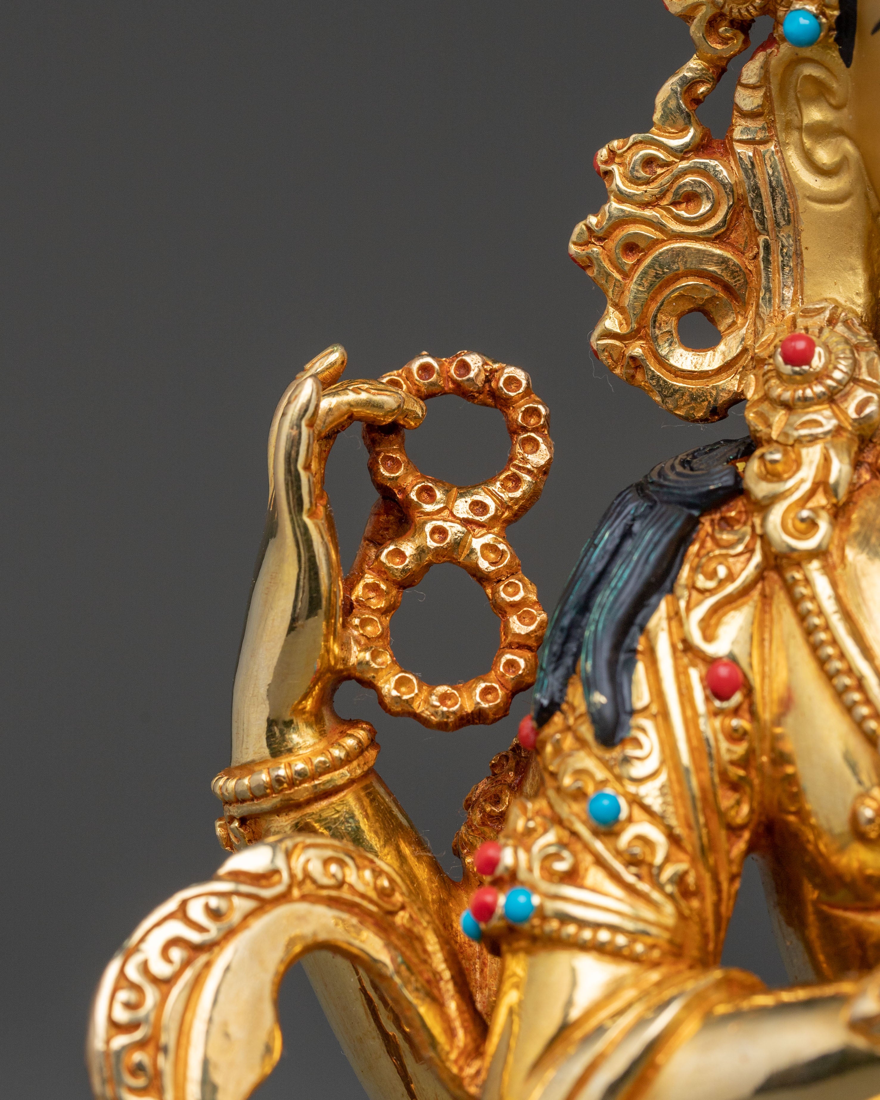 Chenrezig 24k Gold Gilded Statue | Compassion Deity