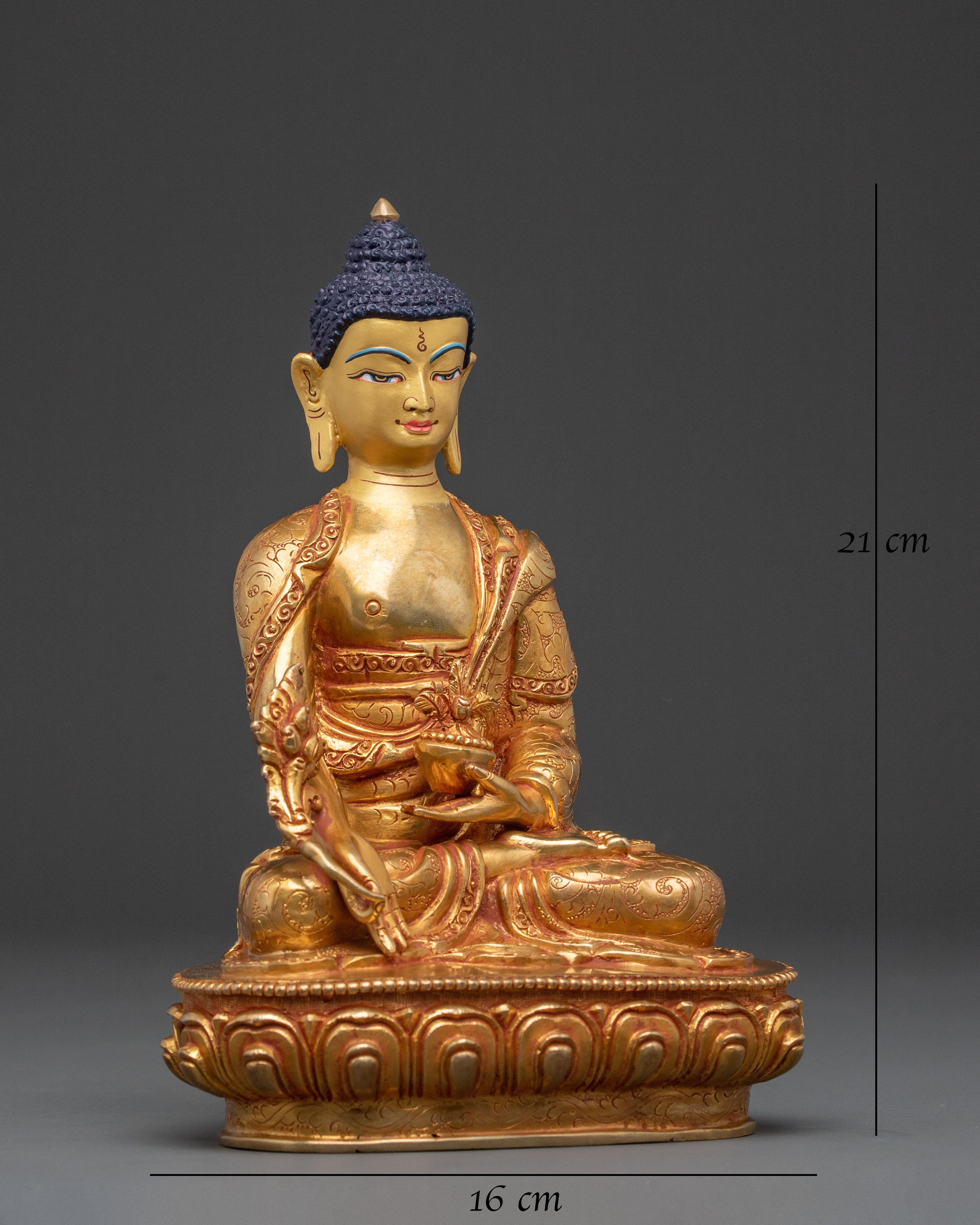 Medicine Buddha Statue – 24K Gold Gilded Copper
