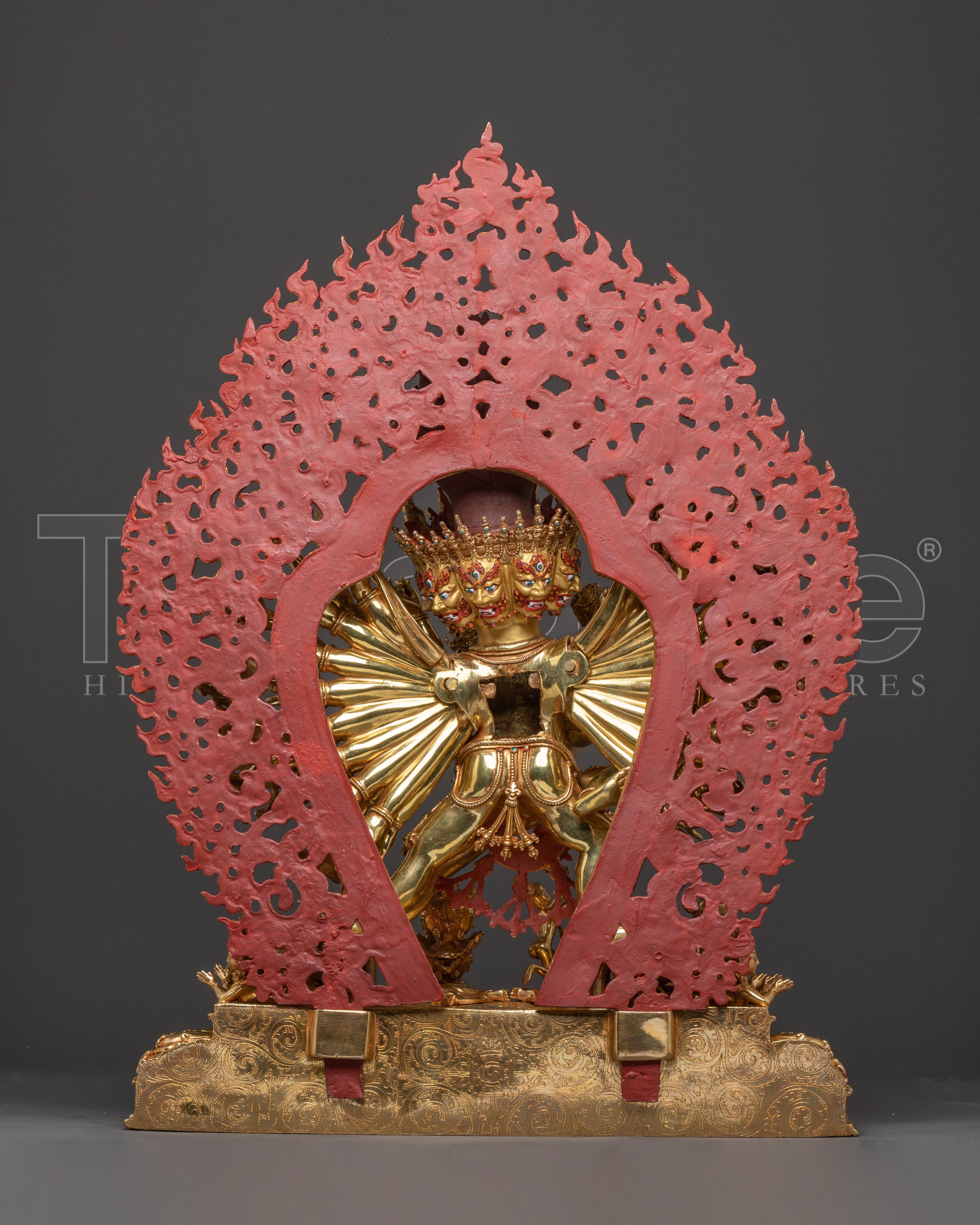 Powerful Yidam Yamantaka Statue – 24K Gold Gilded Masterpiece