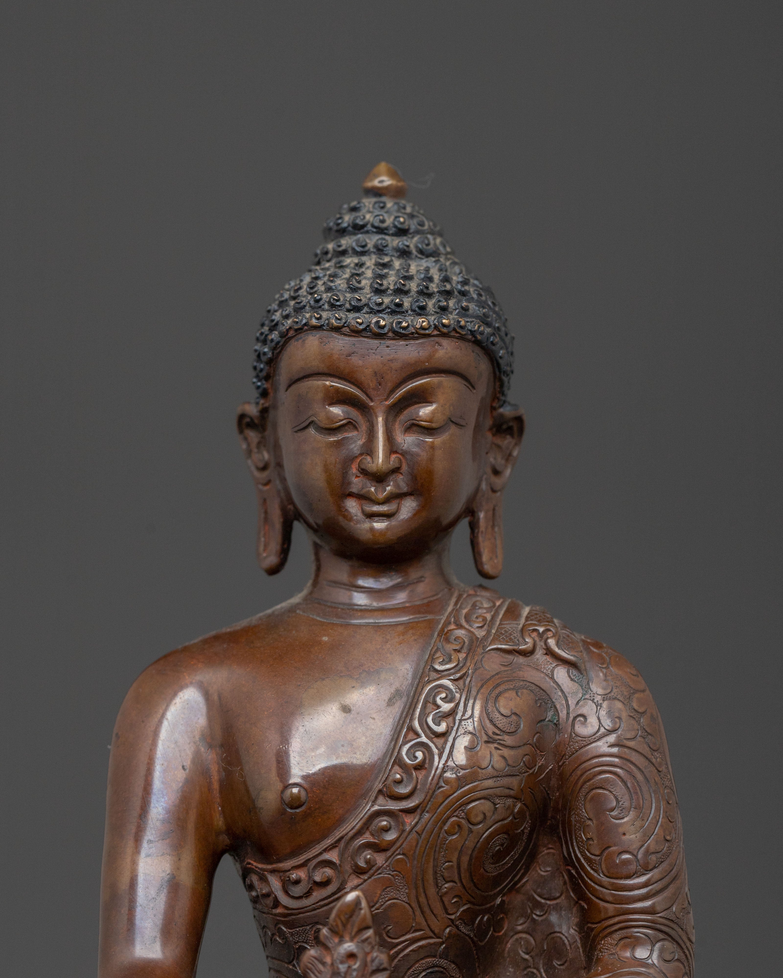 Sangye Menla Spiritual Figure | Oxidized Copper Body