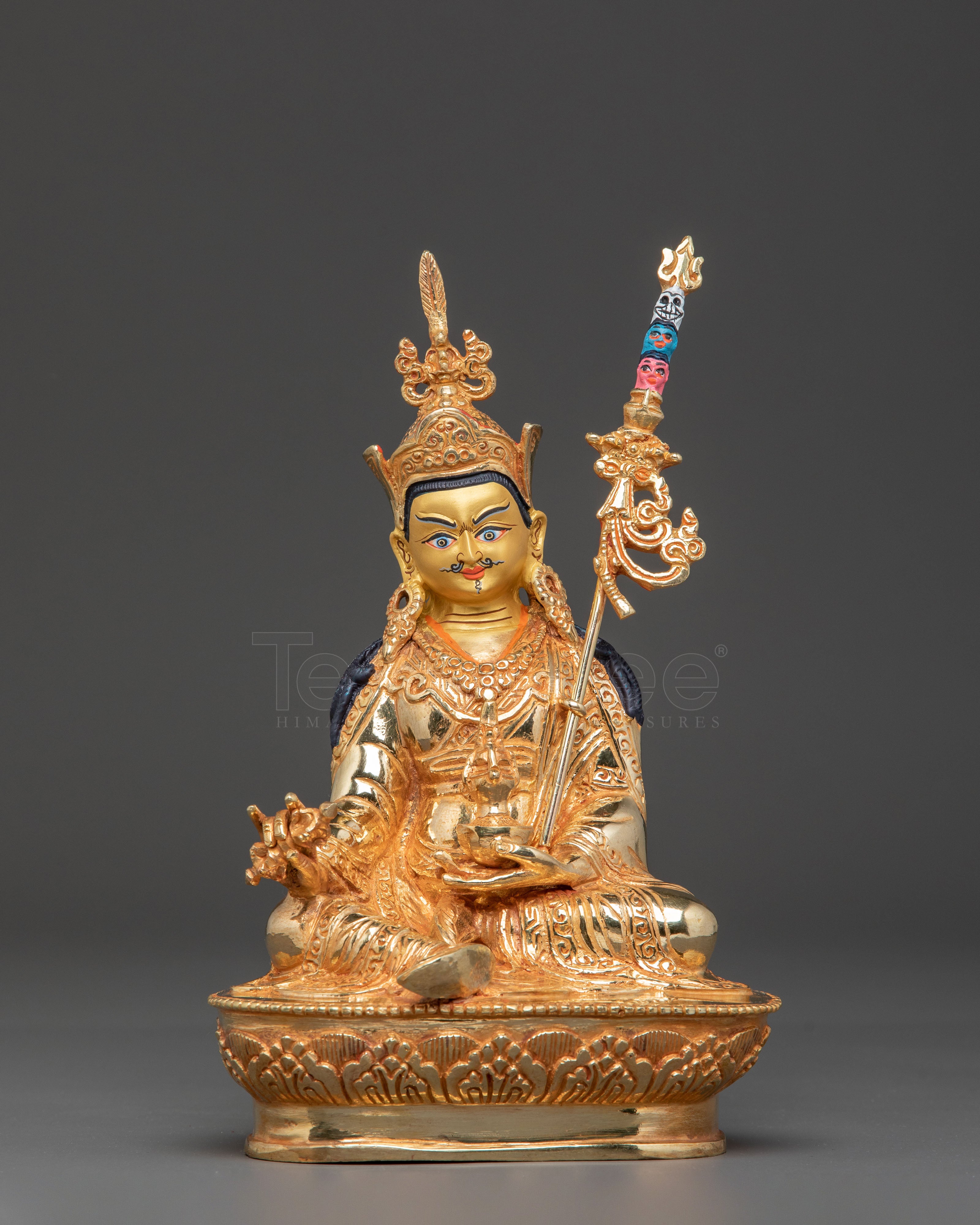 Master Piece Guru Rinpoche Handmade Statue – 24K Gold Gilded Artistry