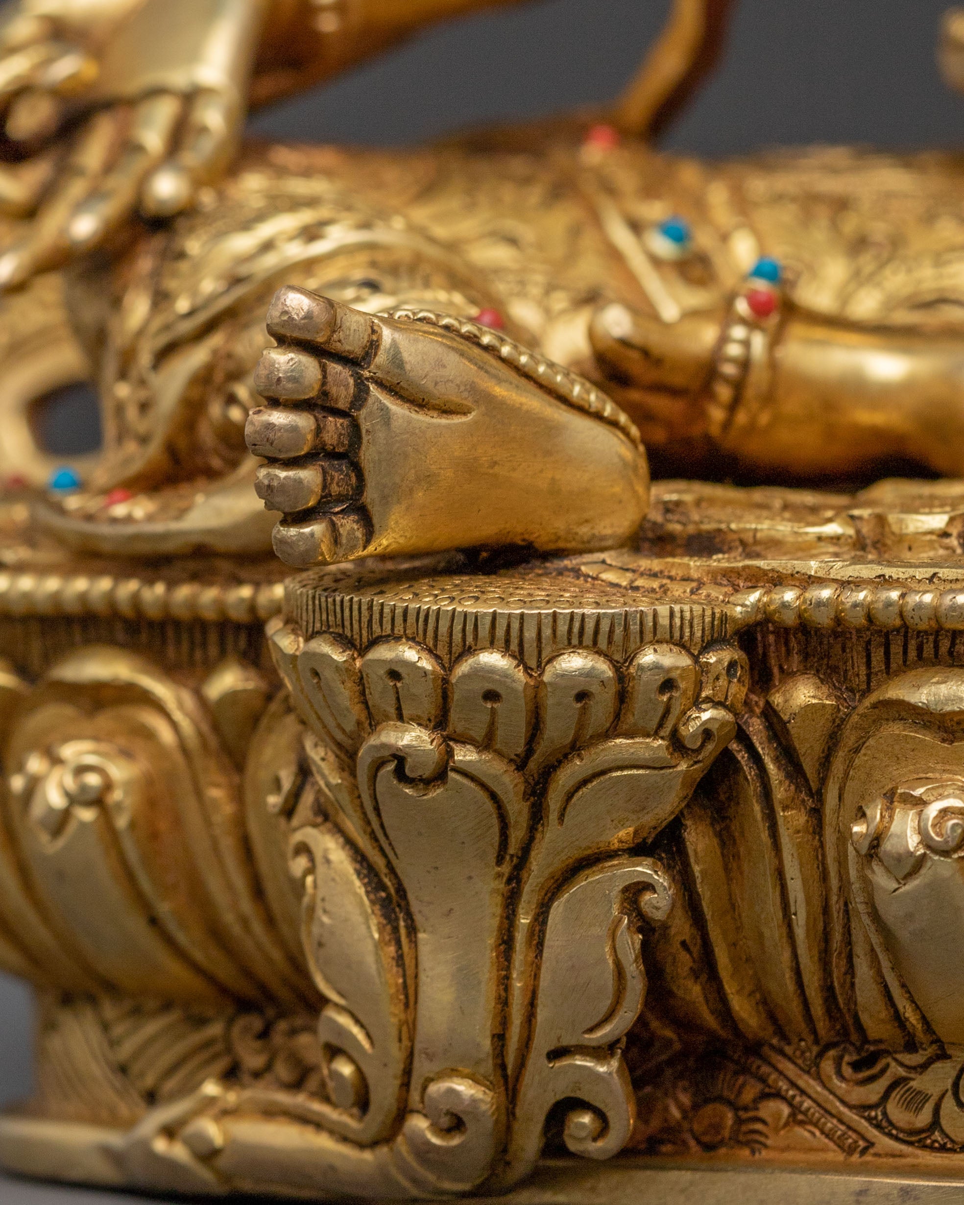 Handcrafted Statue of Green Tara – Exquisite Gilded Copper