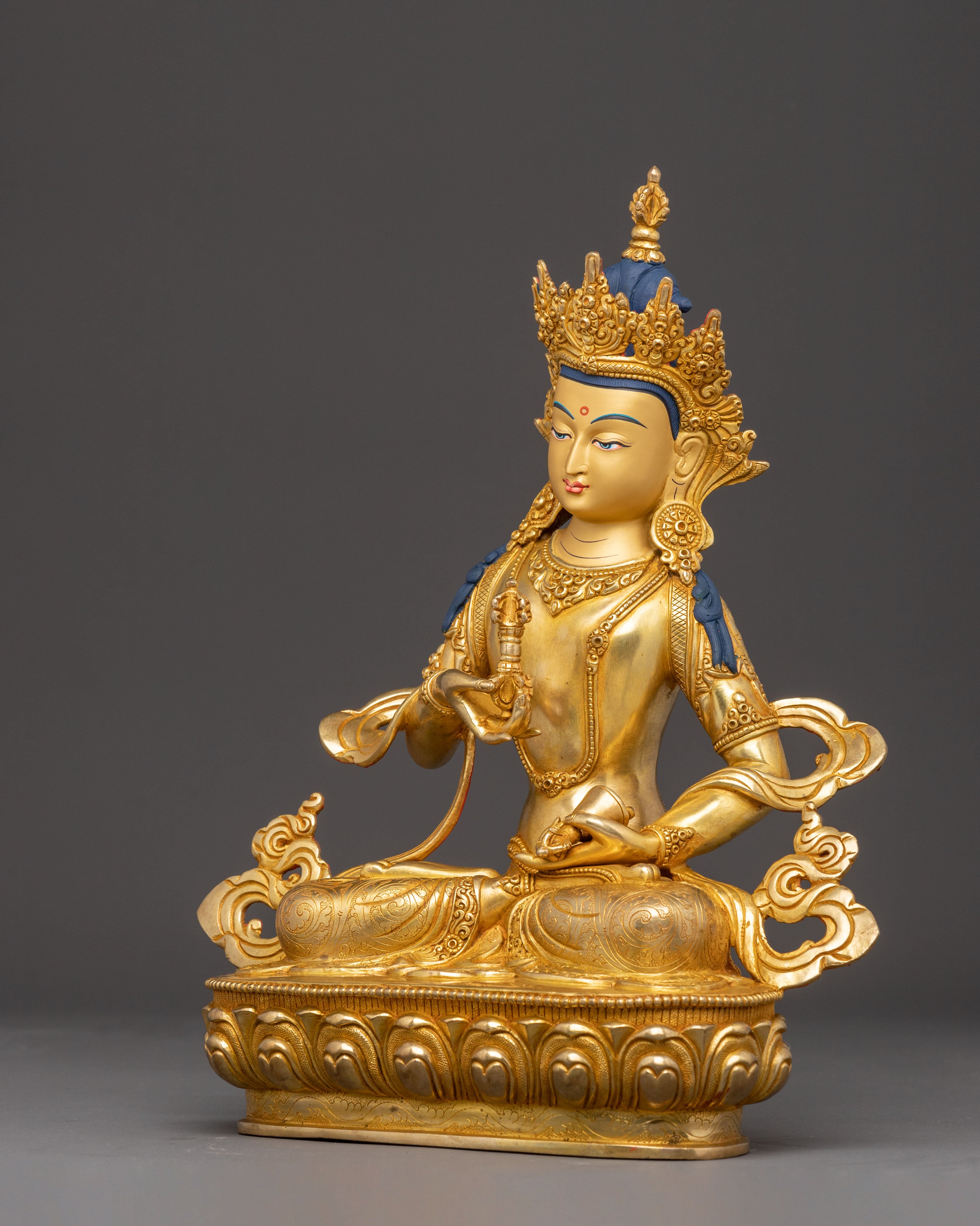 Sacred Golden Vajrasattva Handmade Statue | Tantric Purification Deity