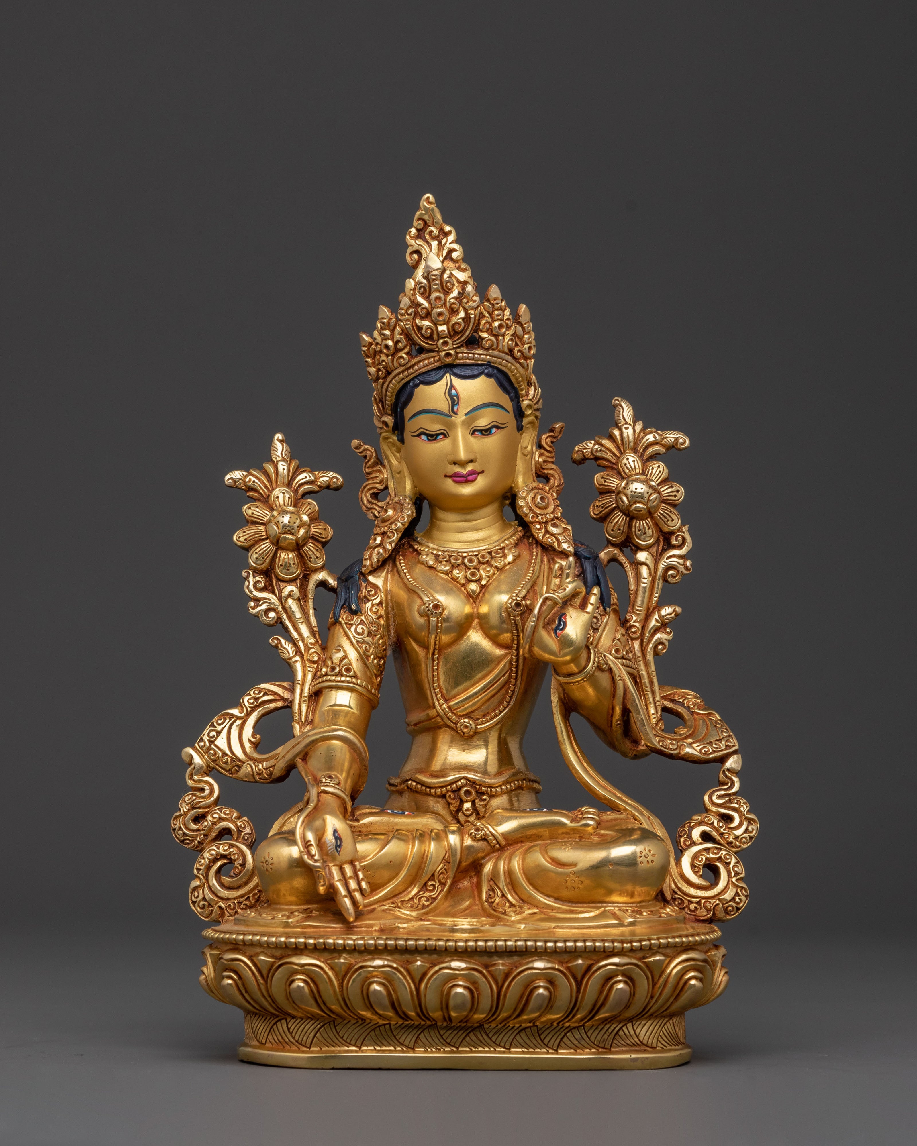 white tara copper statue