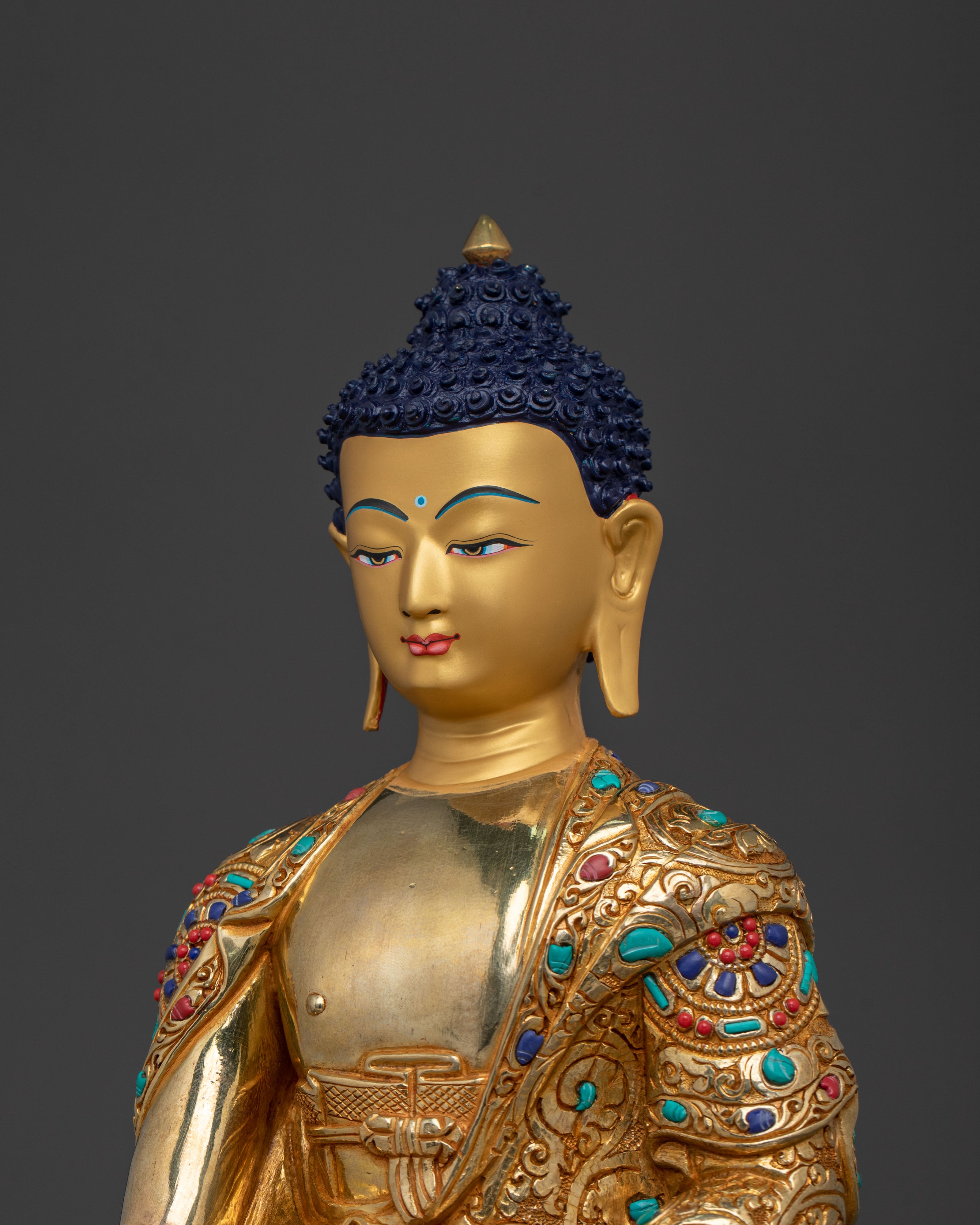 Hand-Carved Shakyamuni Buddha Sculpture | Home Decor
