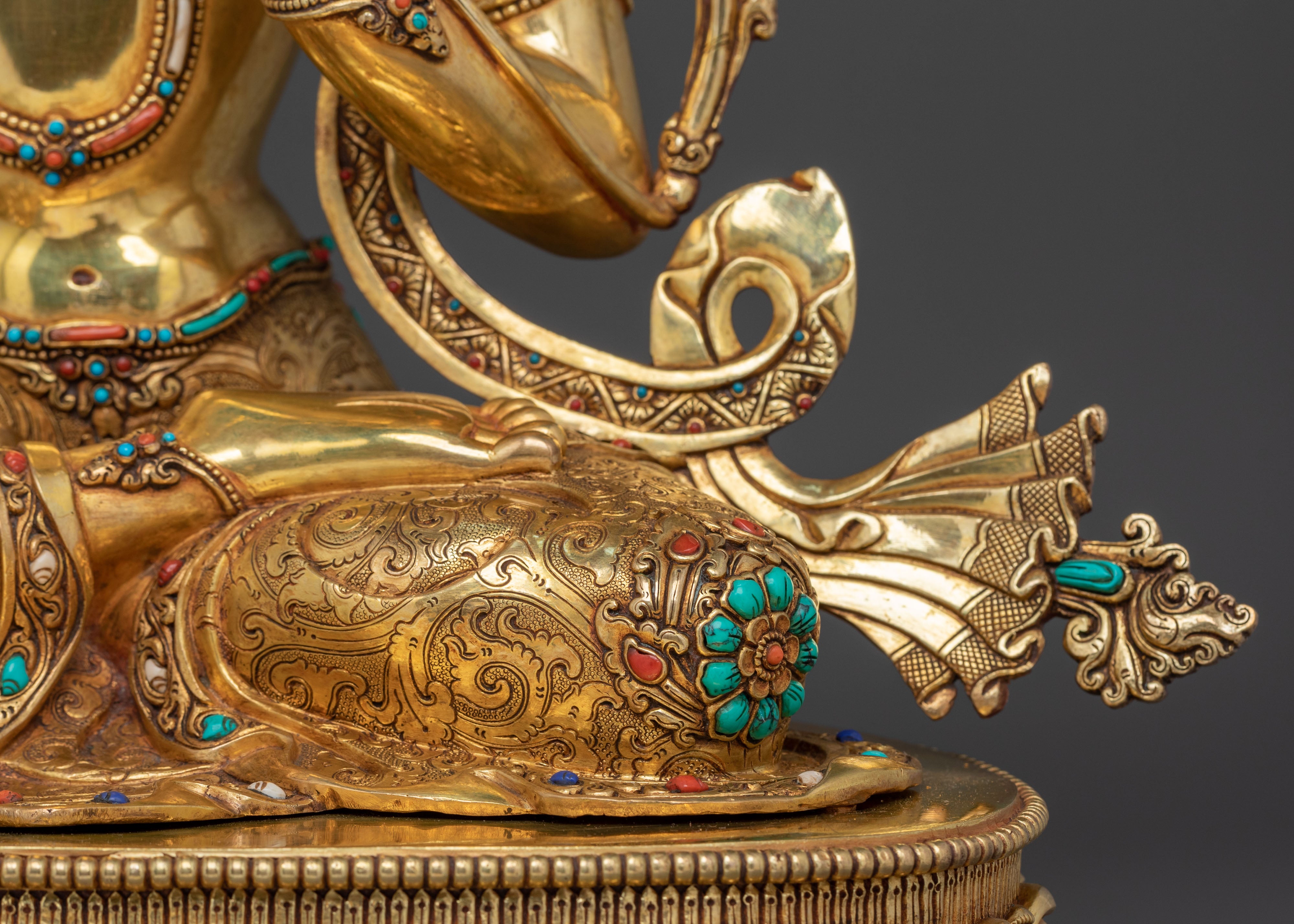 Wisdom Deity Manjushri Sacred Statue | Tibetan Buddhist Altar Figure