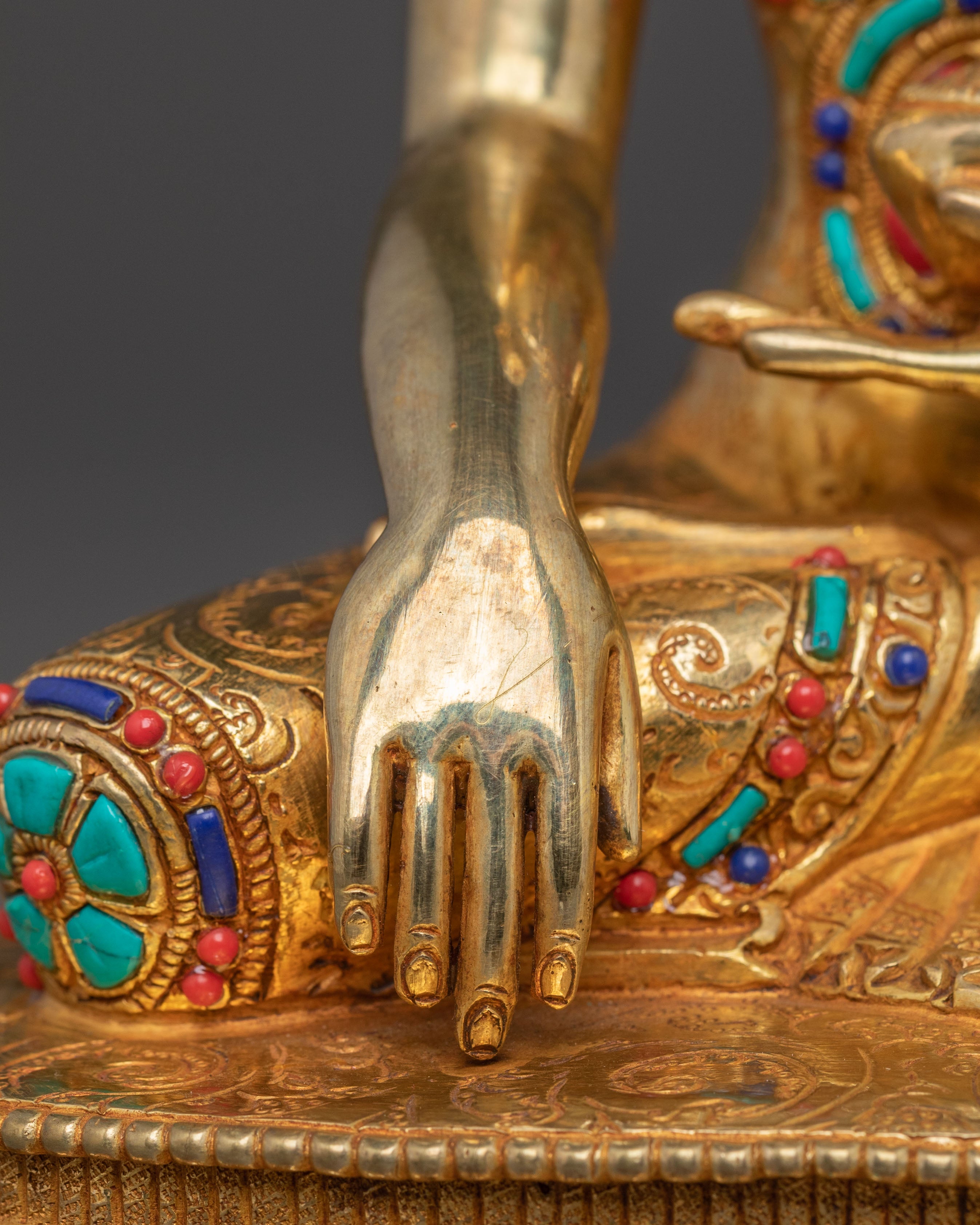 Divine Shakyamuni Buddha Blessing Statue – Handcrafted Serenity