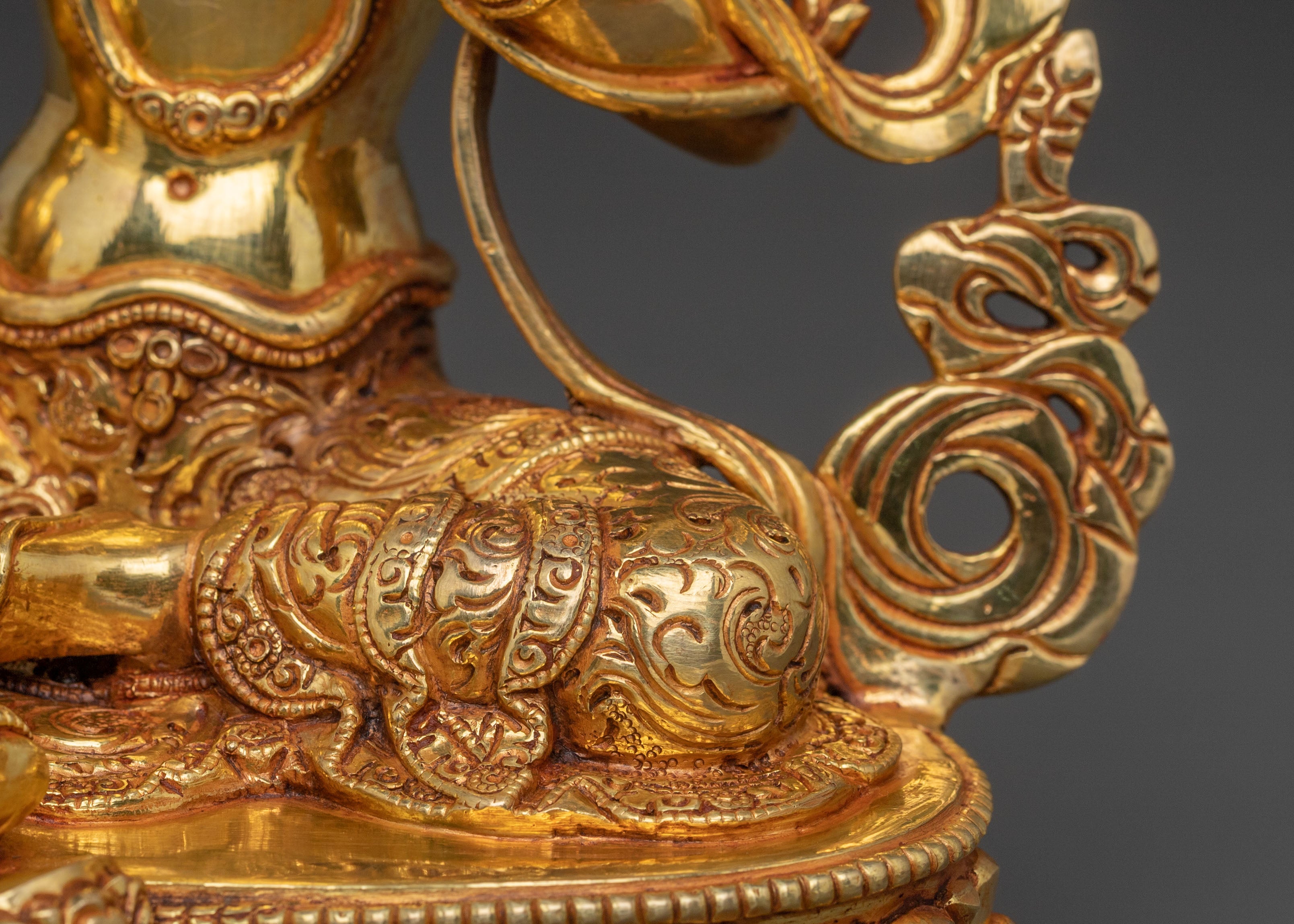 Green Tara Fearless Guardian Statue - 24K Gold Gilded