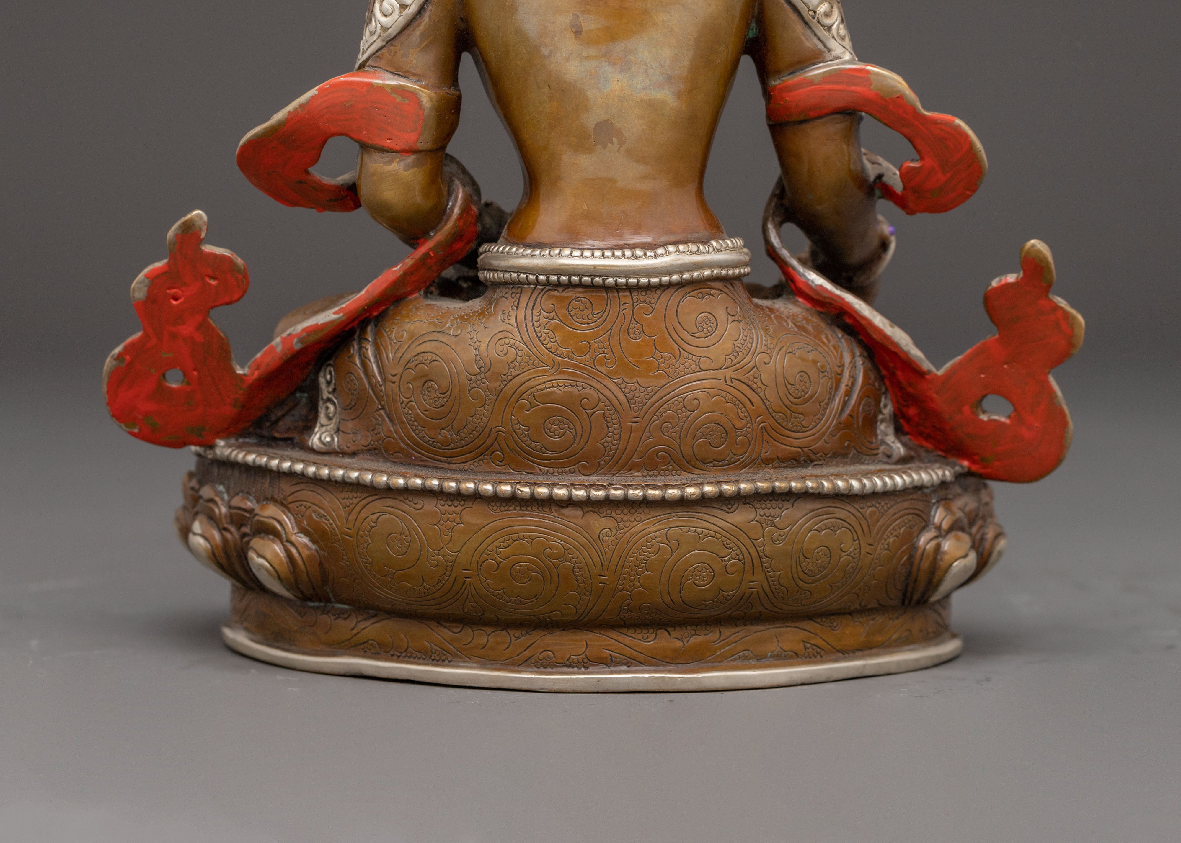 Handmade Copper Statue of Bodhisattva Ksitigarbha | Protector of Beings