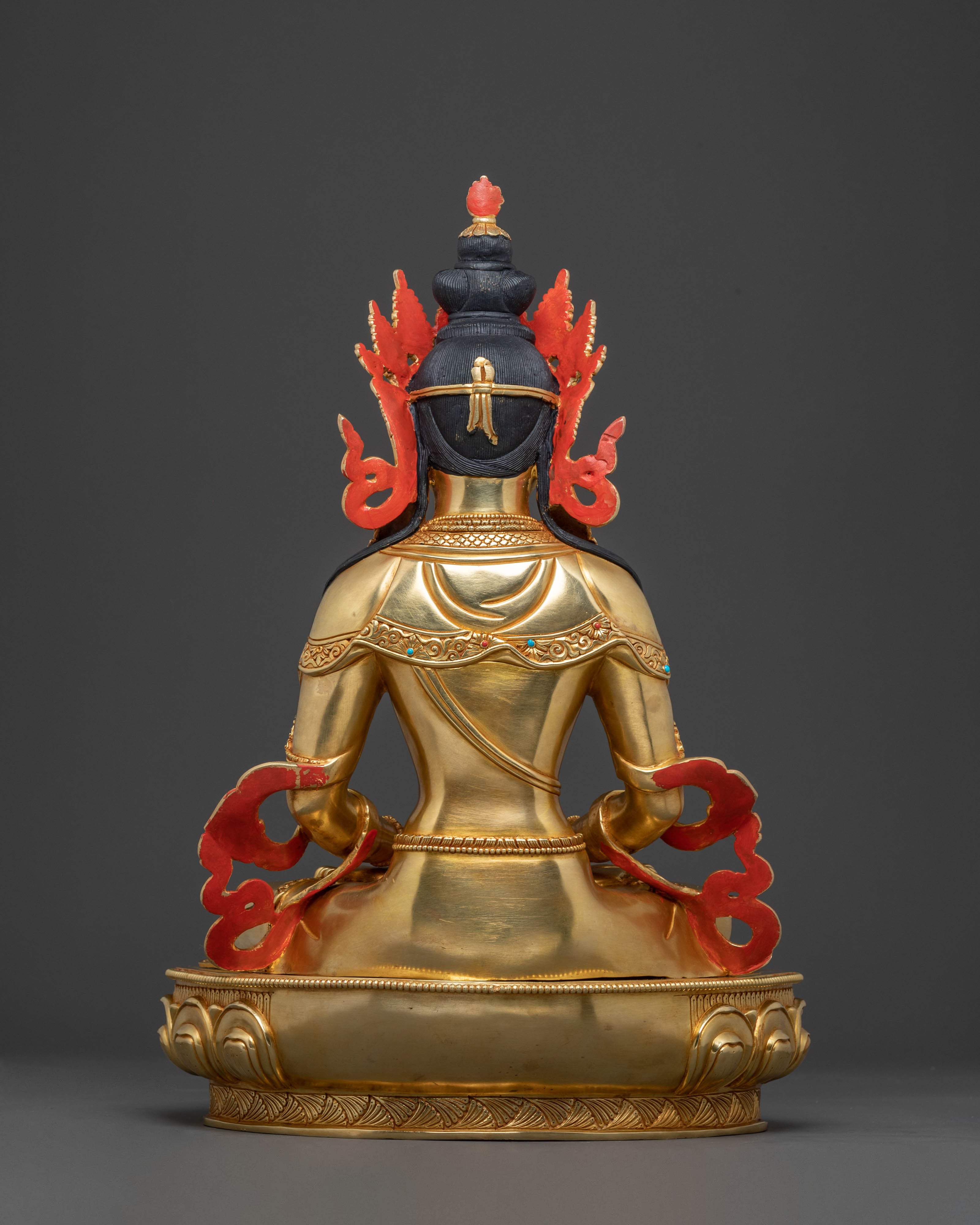 Handcrafted 24K Gold Gilded Amitayus Statue | Symbol of Longevity