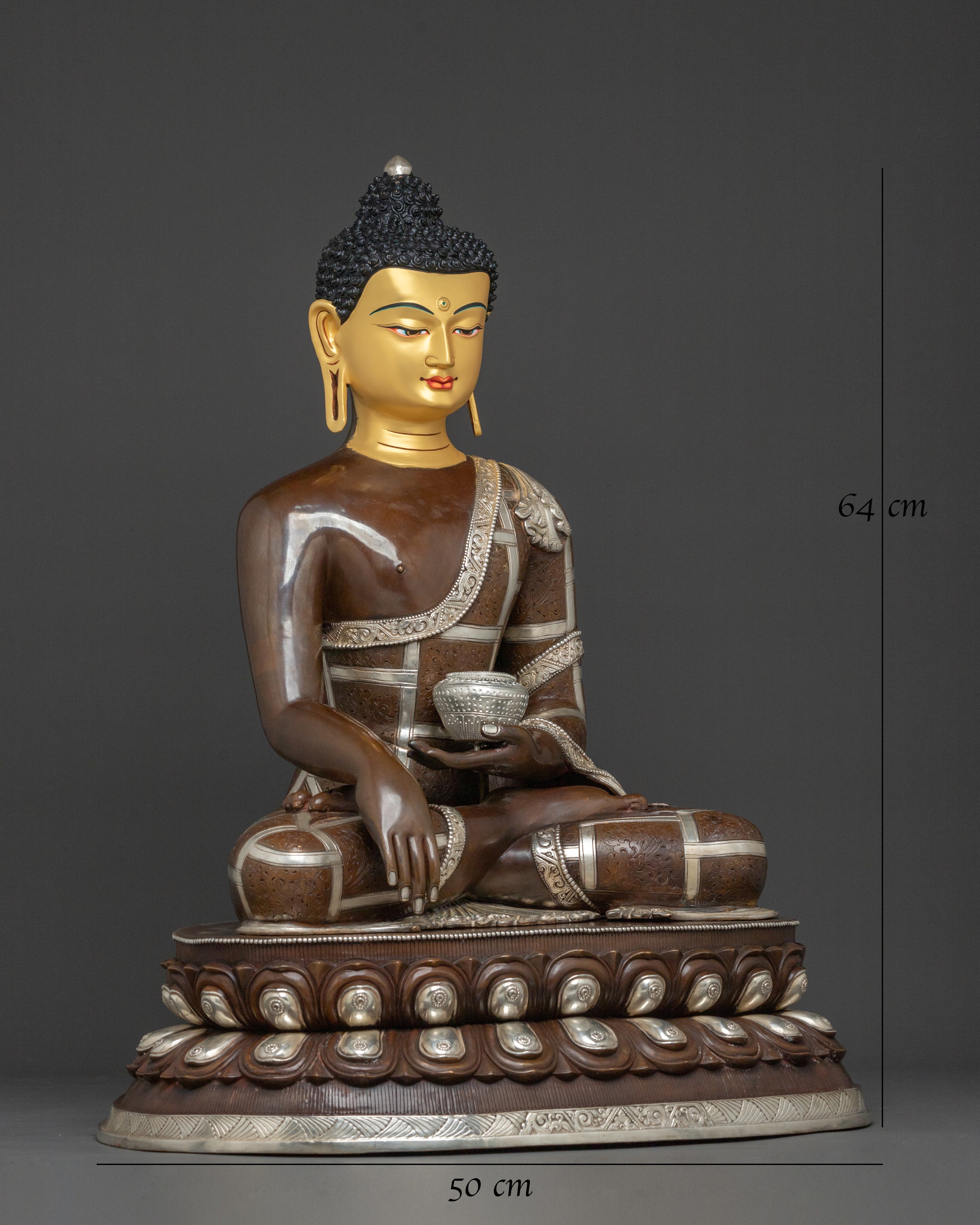 Shakyamuni Buddha: Monastic Golden Figurine