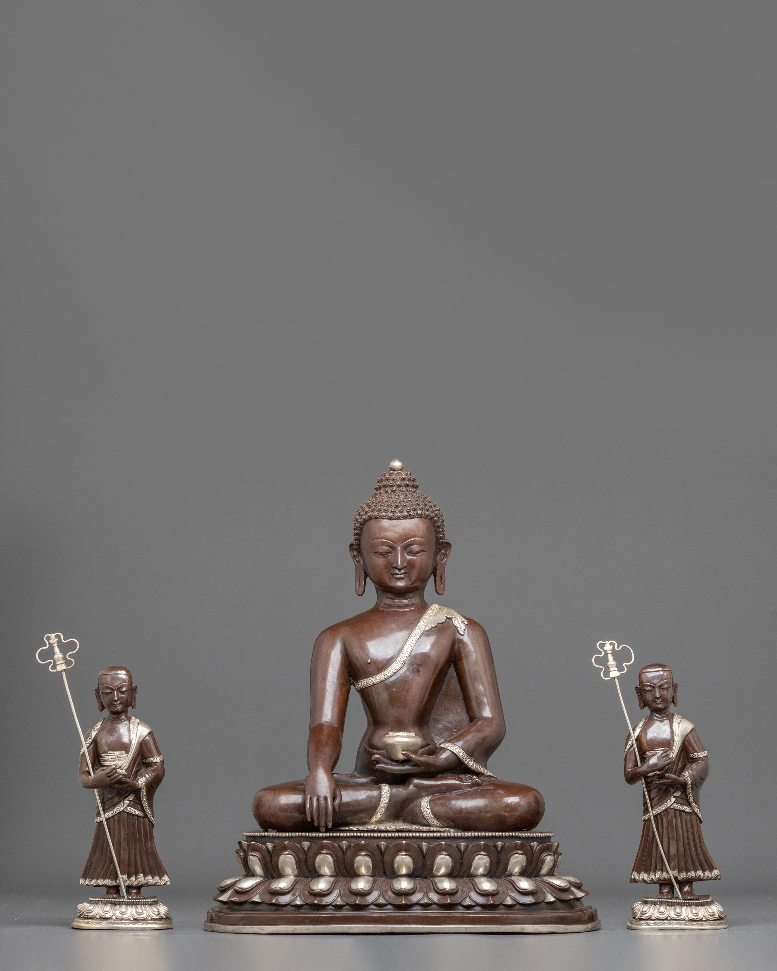 Shakyamuni Buddha and Disciples Sculpture | Symbol of Wisdom