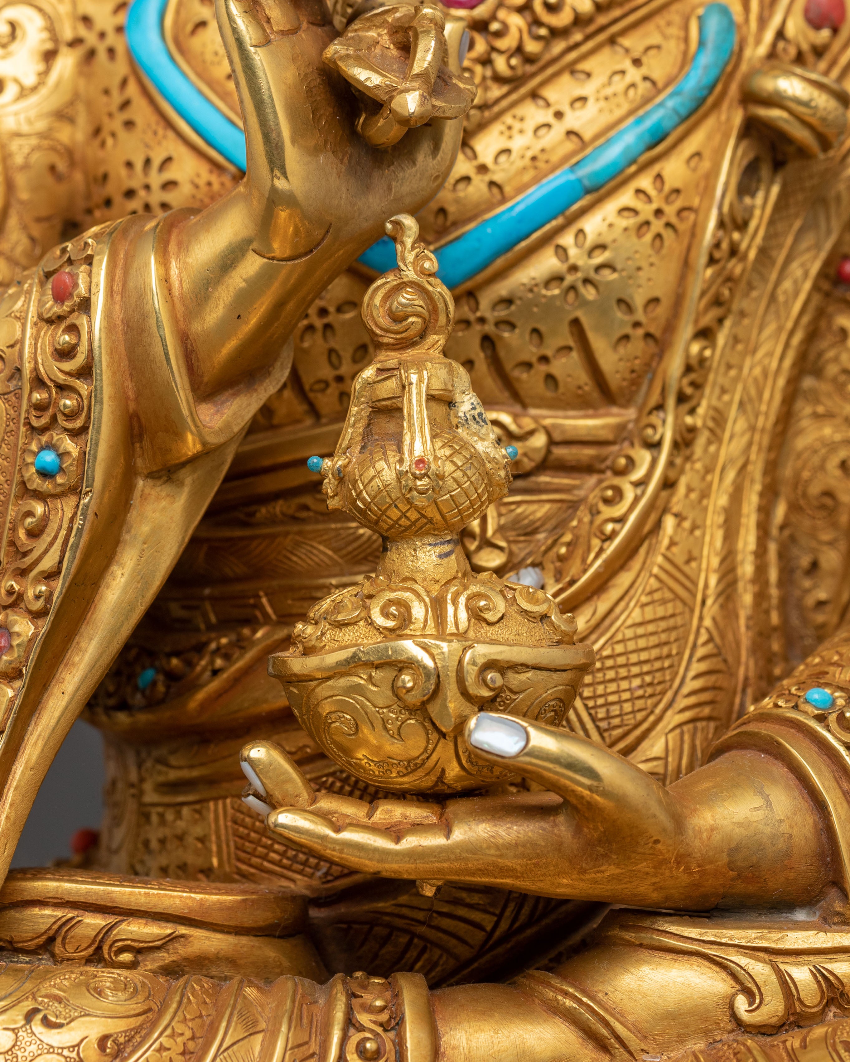 Guru Tsokye Dorje Spiritual Statue | 24k Gold Gilded Figure