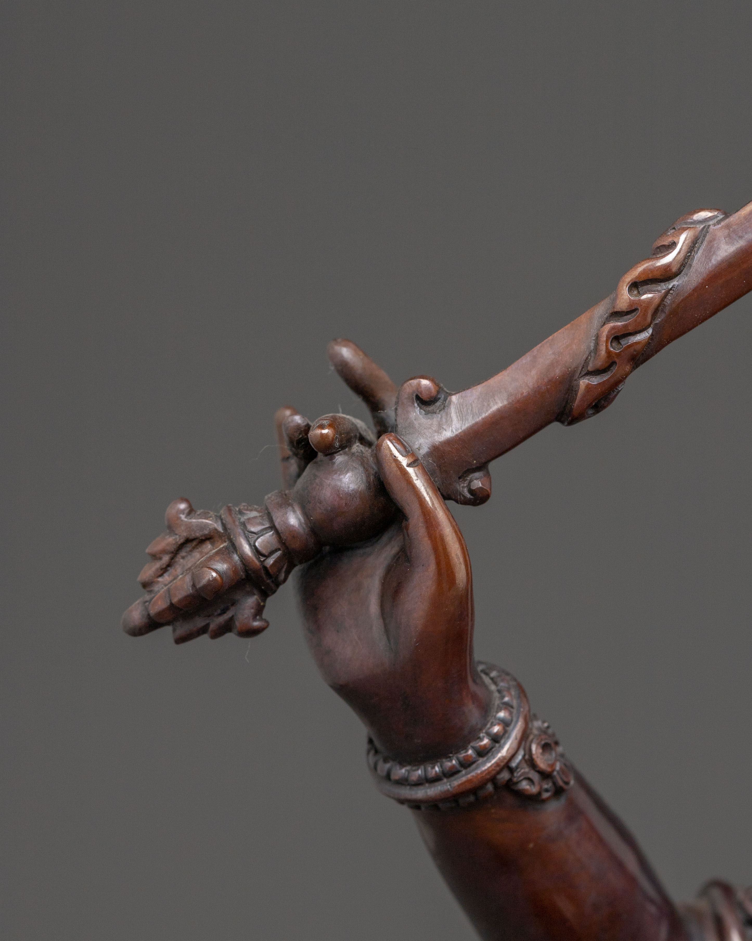 Oxidized Copper Manjushri Bodhisattva Statue | Wisdom Deity
