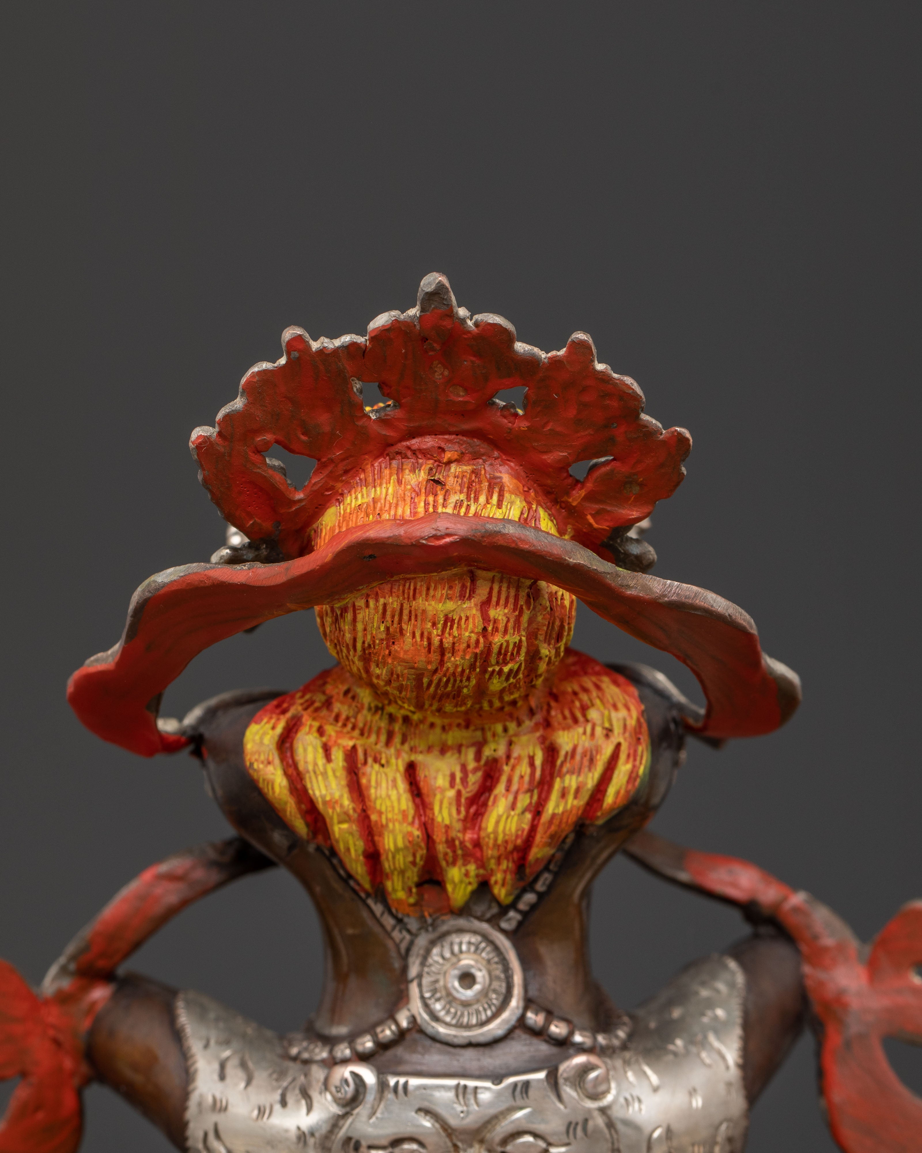 Vajradhaka Sacred Flame Statue – Oxidized Copper & Silver Sculpture